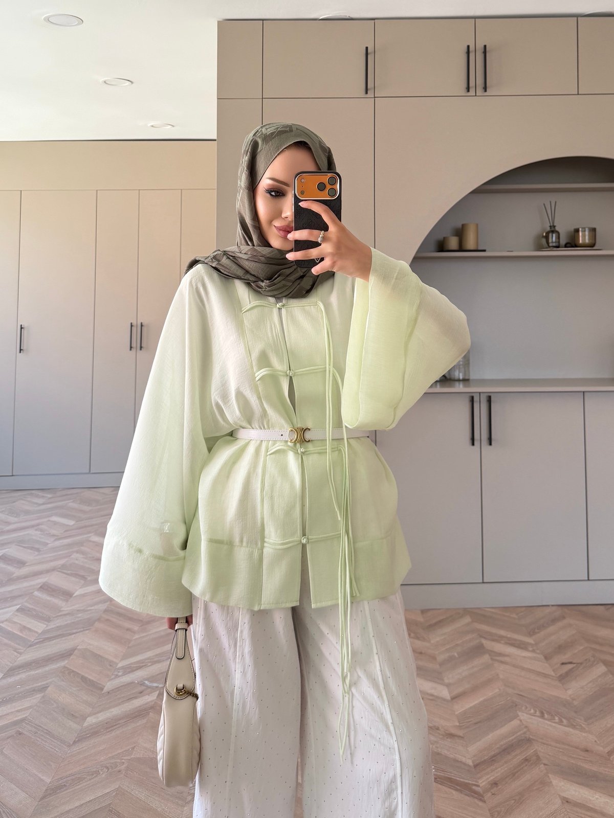 Peri Kimono Ceket Çağla Yeşili (2366)