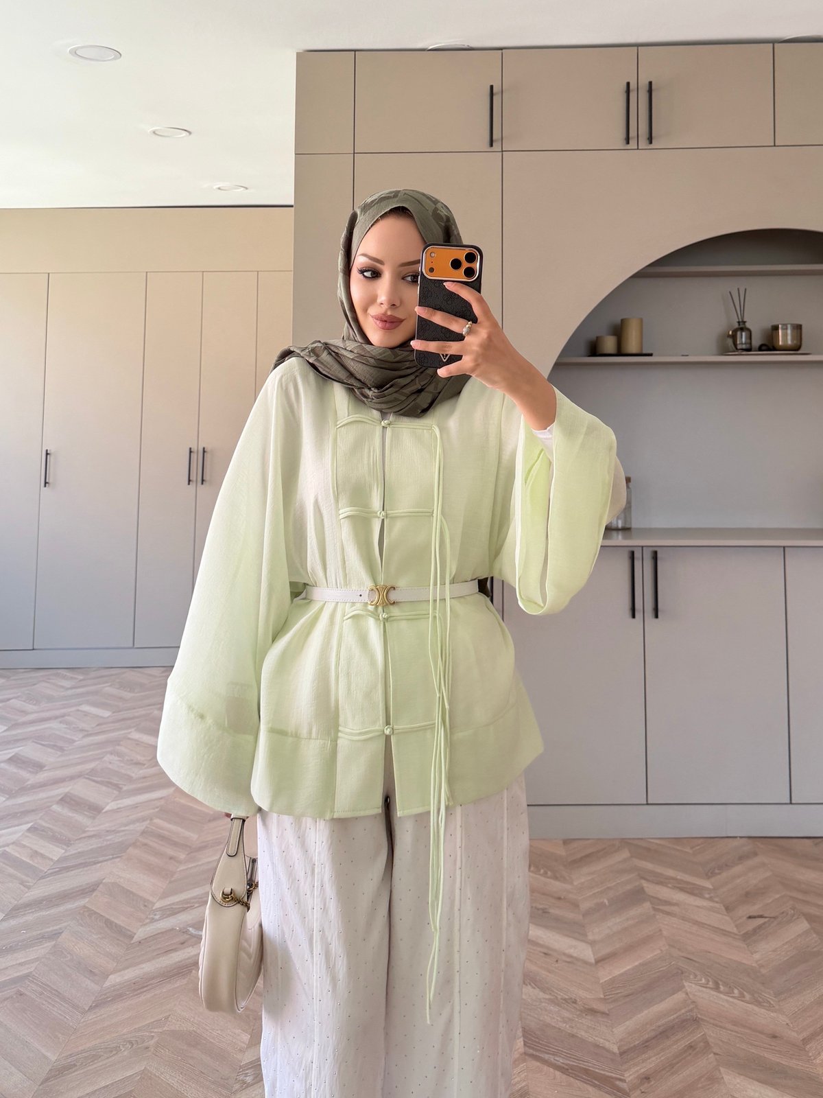 Peri Kimono Ceket Çağla Yeşili (2366)