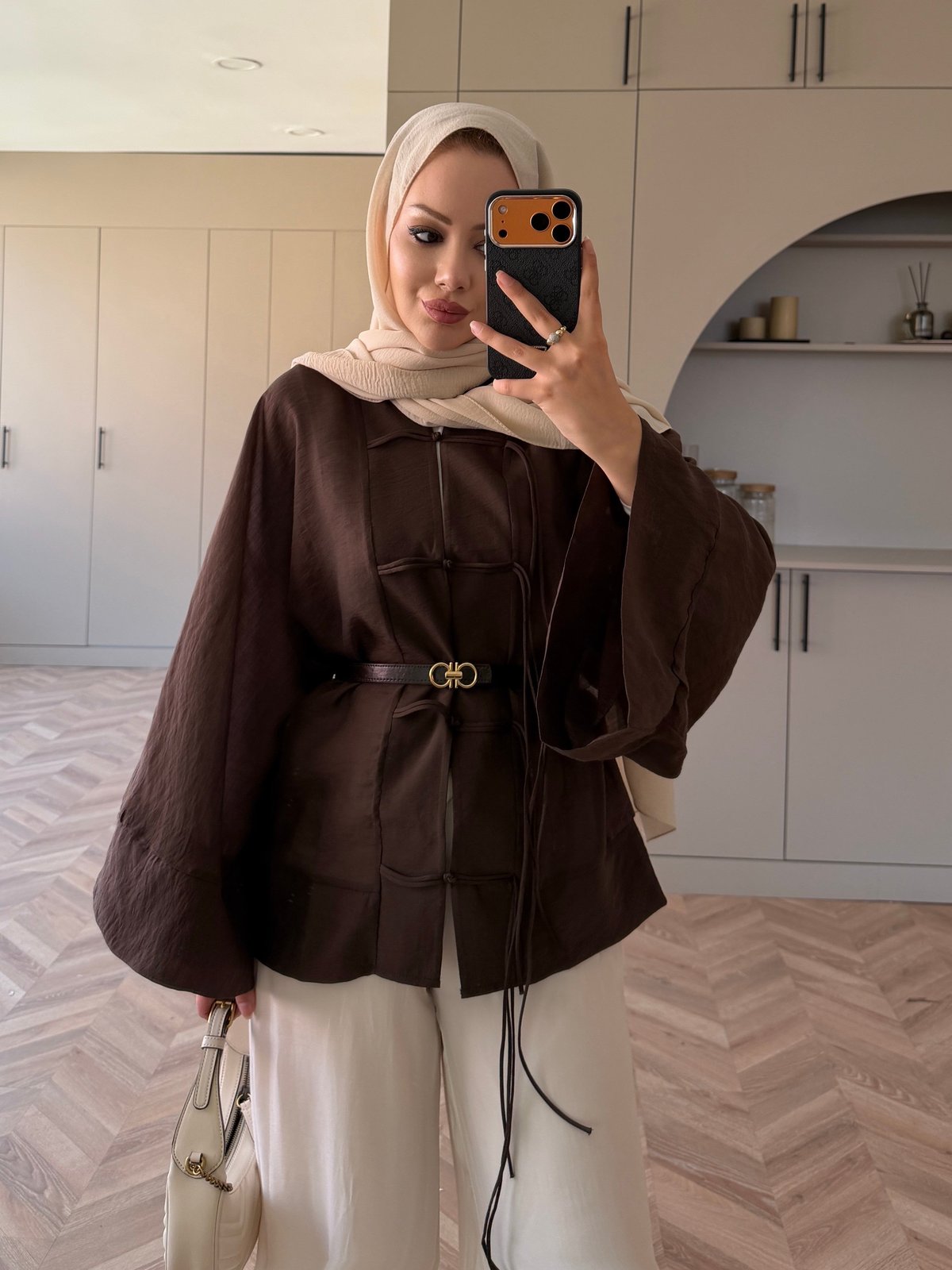 Peri Kimono Ceket Kahve (2366)