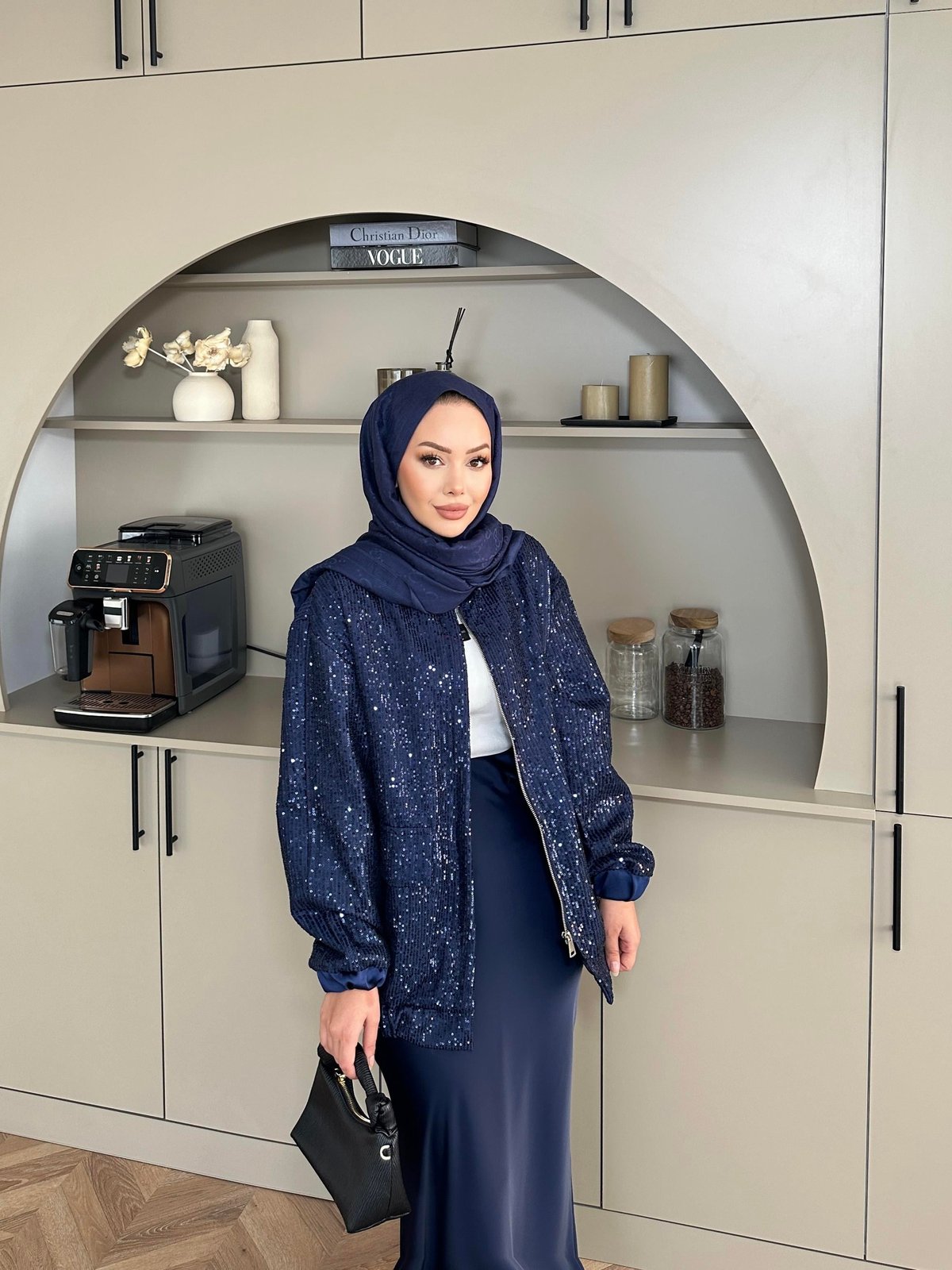 Pullu Bomber Ceket Lacivert