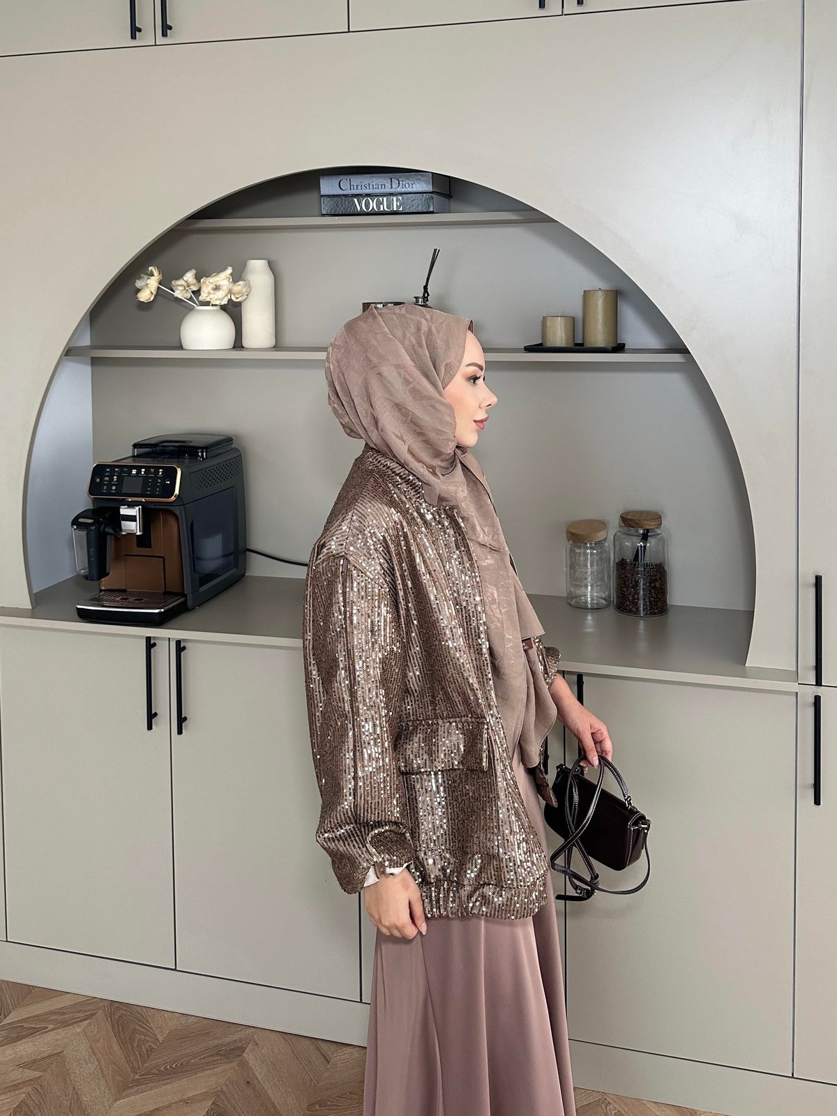 Pullu Bomber Ceket Camel