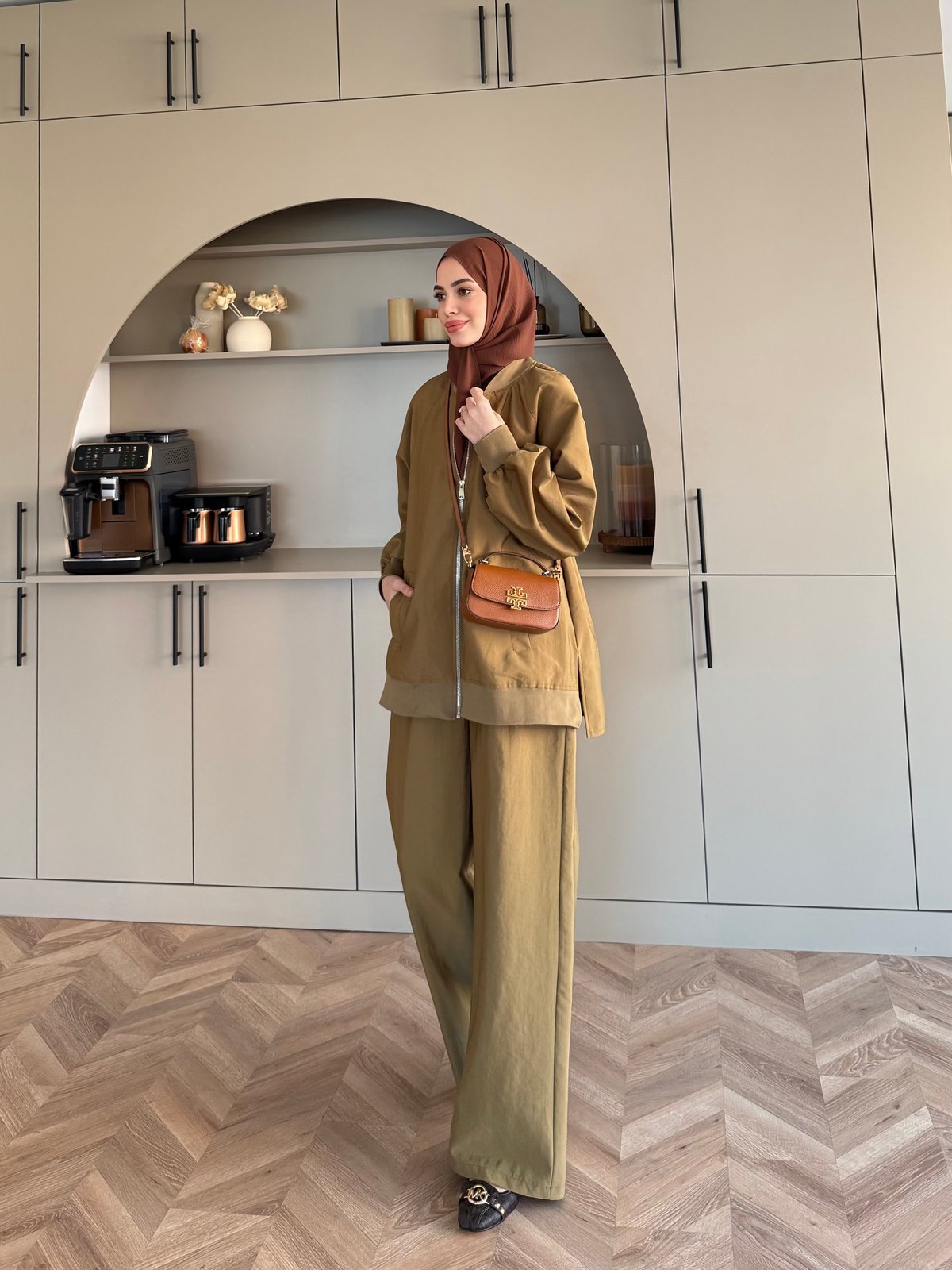 Pulp Bomber Pantolonlu Takım Yağ Yeşili (4582)