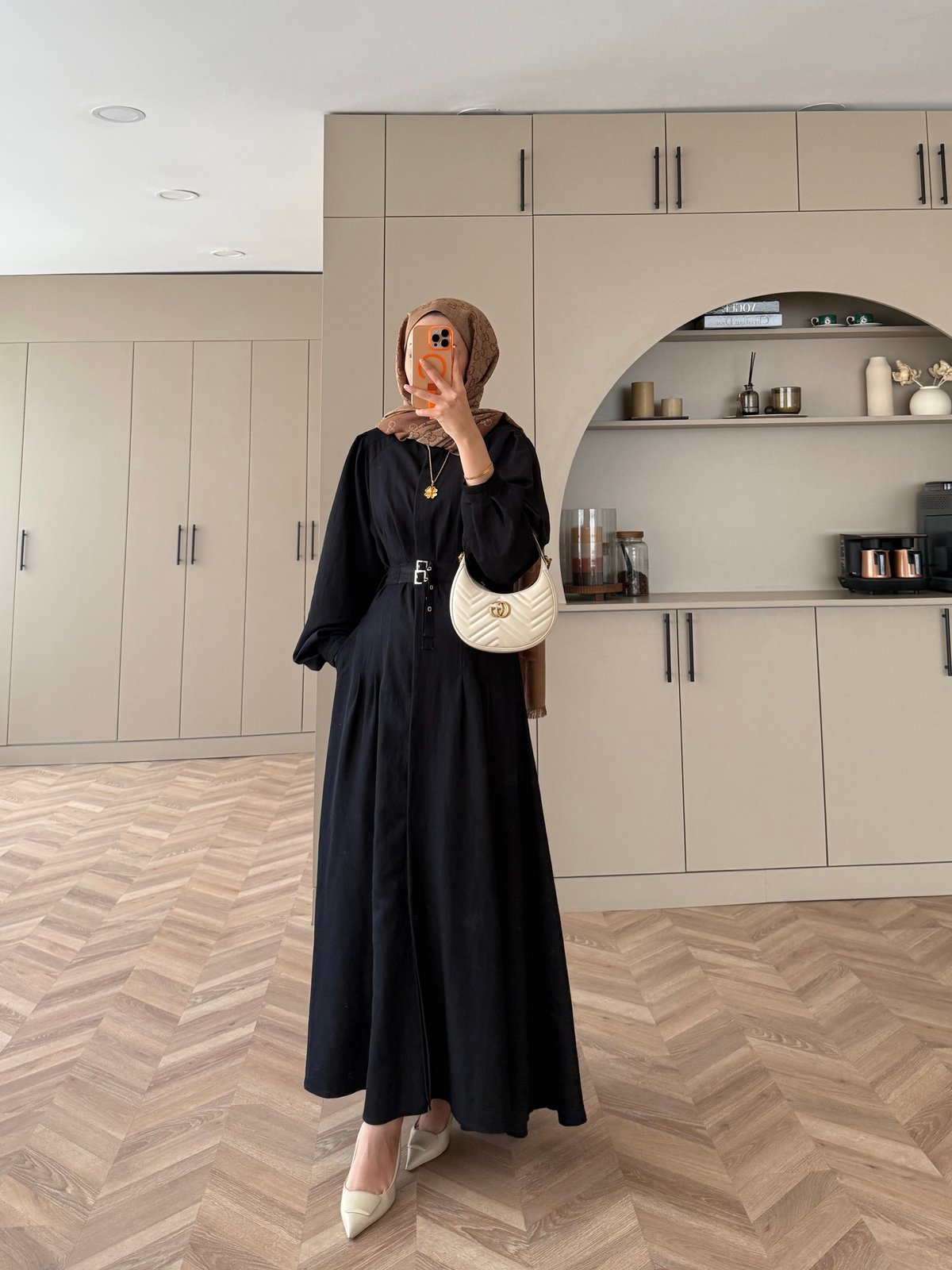 Ramin Kemer Detaylı Elbise Siyah (625)