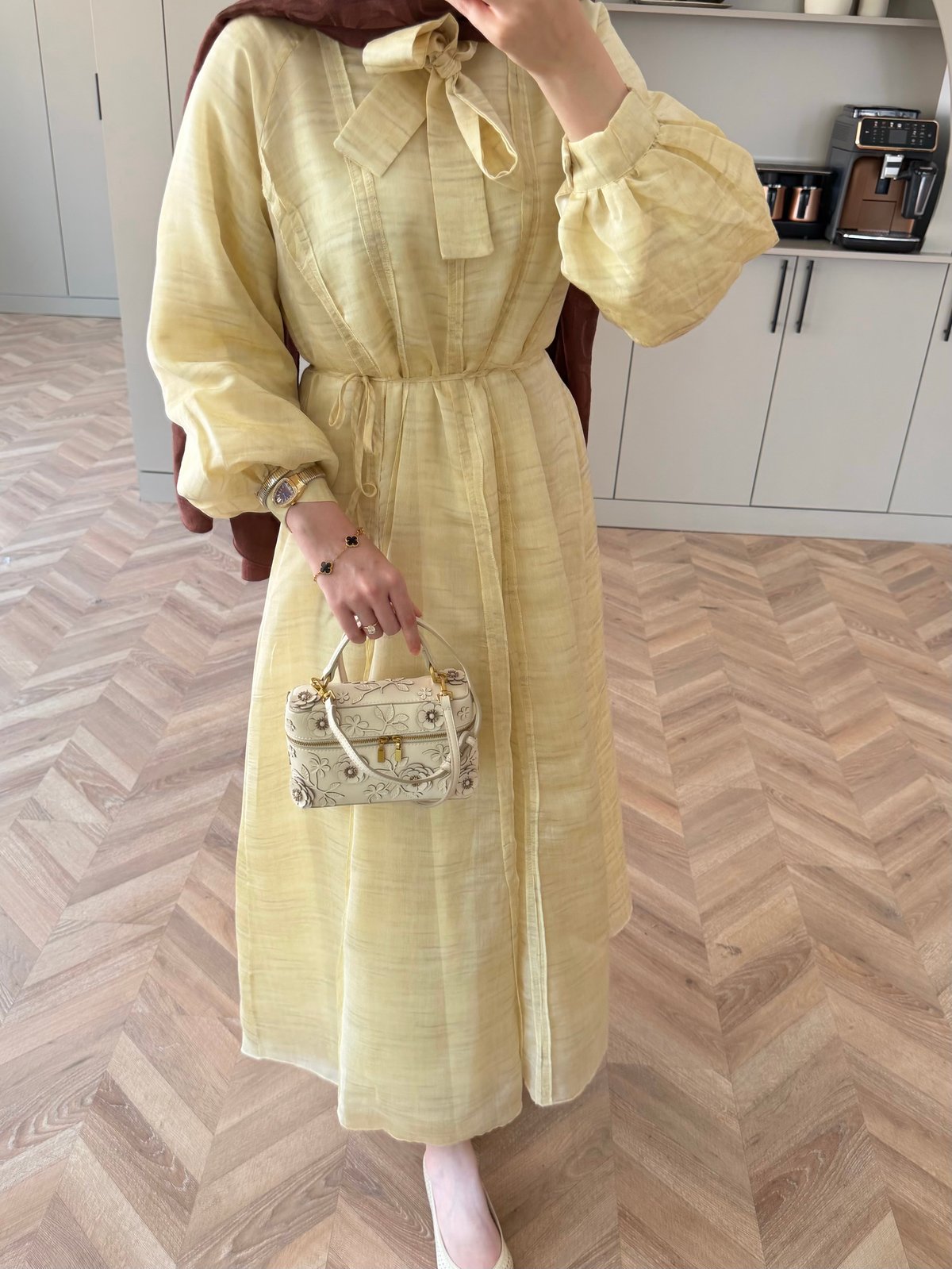 Raven Bağlama Detaylı Elbise Butteryellow (4544)