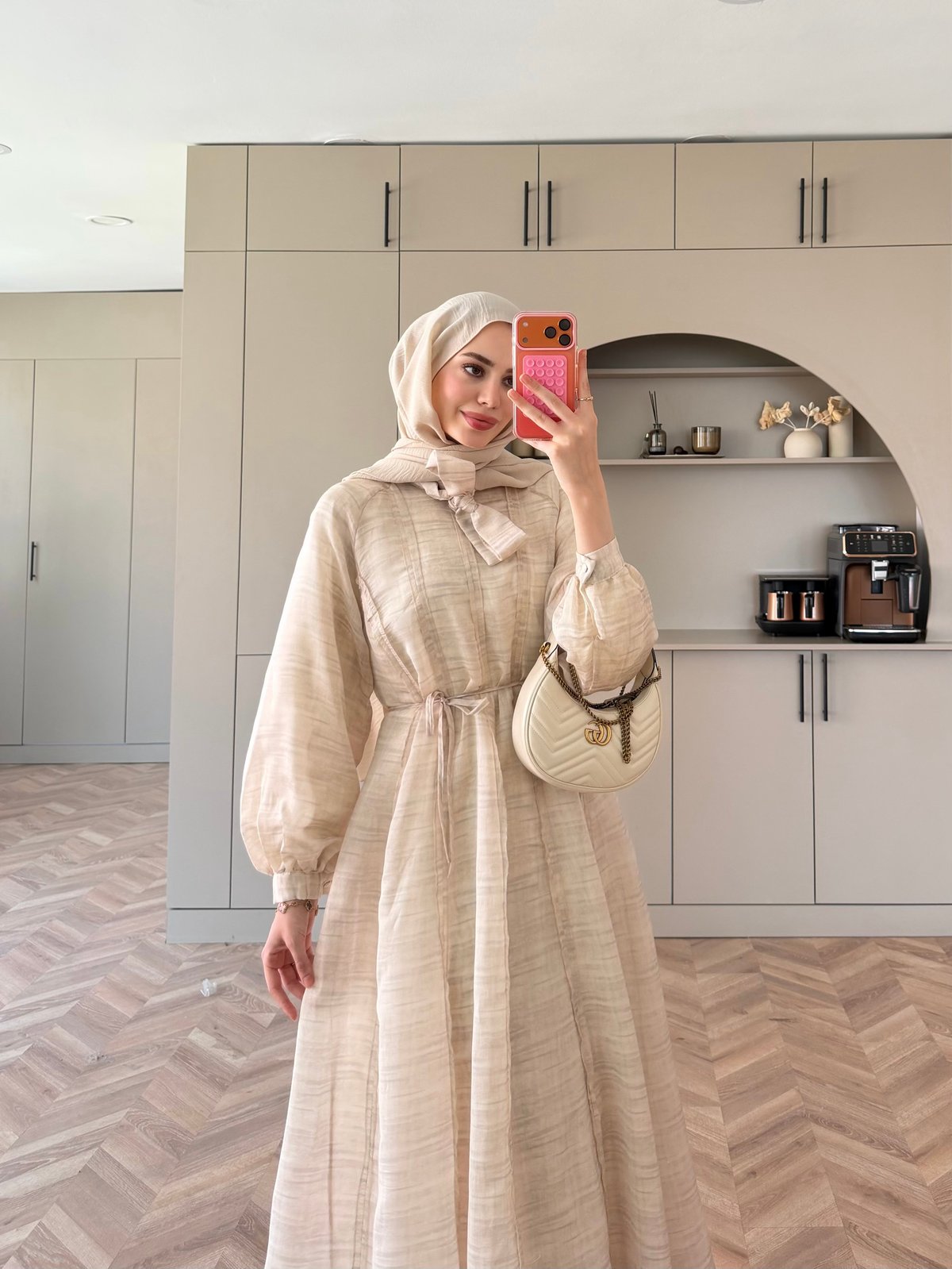 Raven Bağlama Detaylı Elbise Krem (4544)