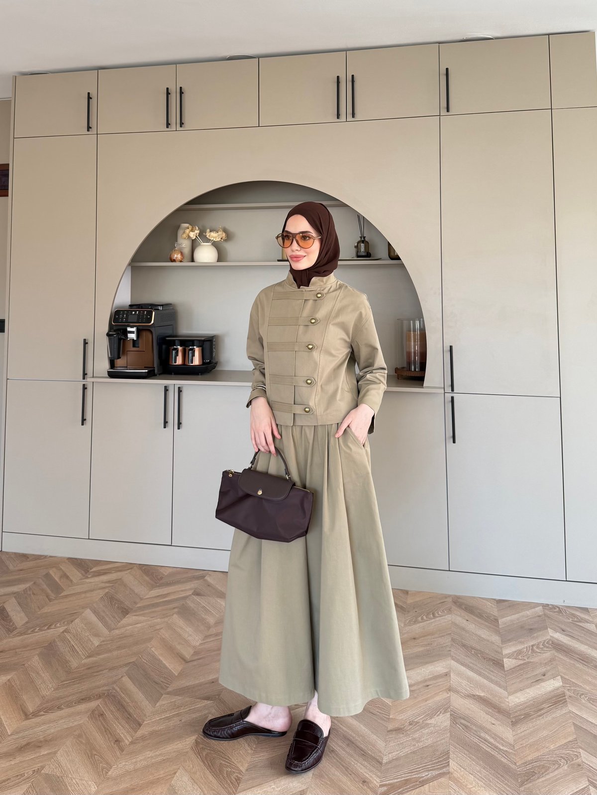 Rebel Napolyon Detaylı Pantolonlu Takım Vizon (0061)