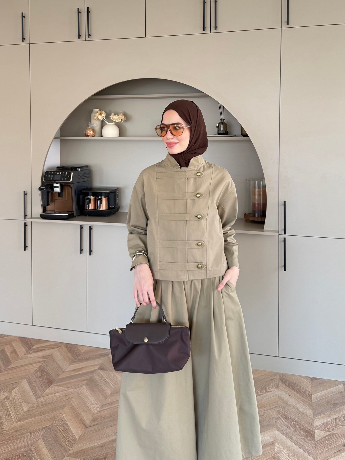 Rebel Napolyon Detaylı Pantolonlu Takım Vizon (0061)