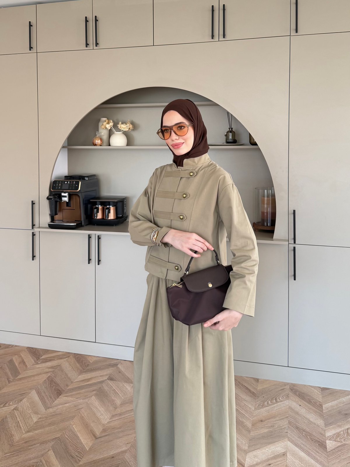 Rebel Napolyon Detaylı Pantolonlu Takım Vizon (0061)