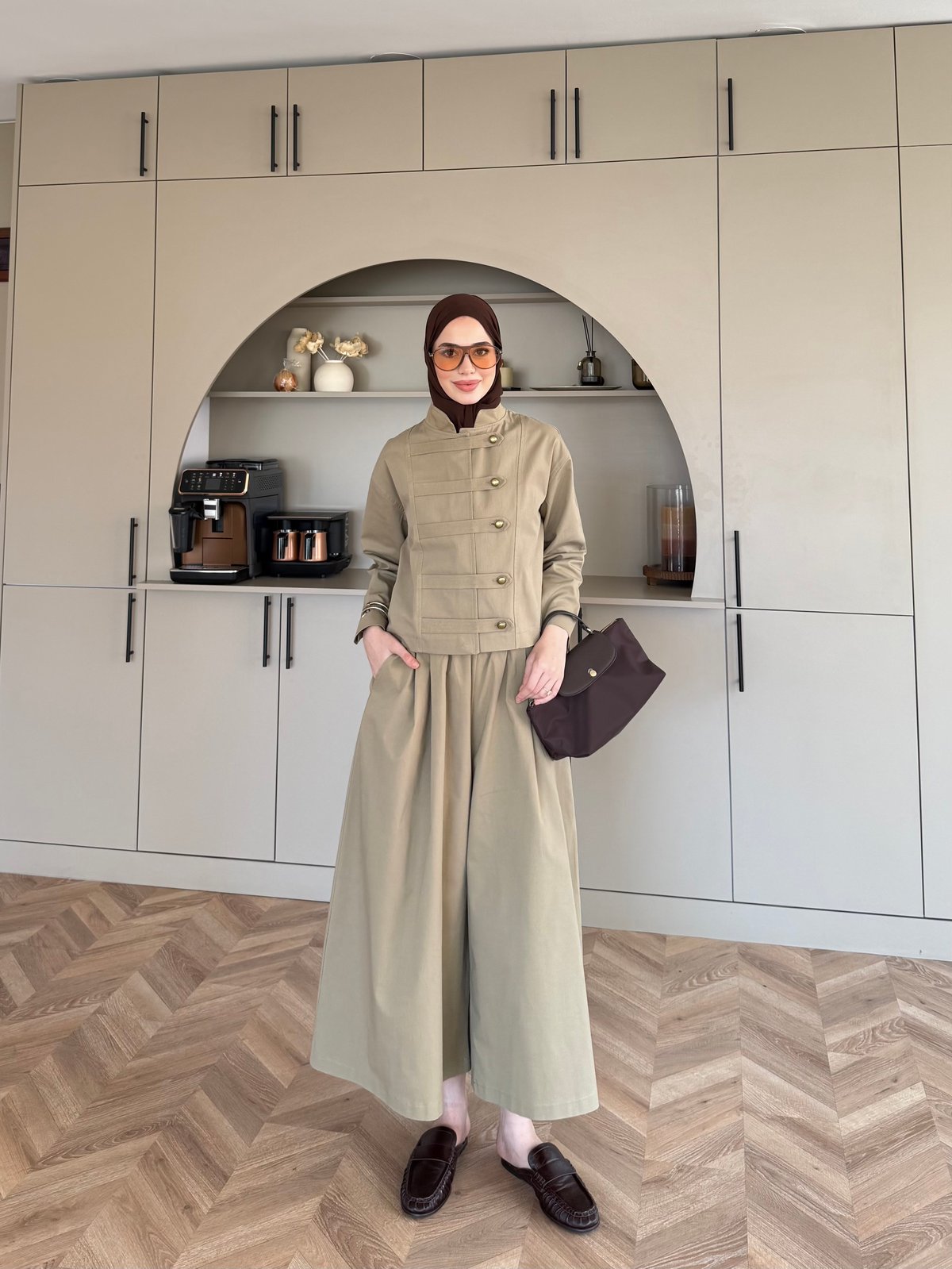 Rebel Napolyon Detaylı Pantolonlu Takım Vizon (0061)