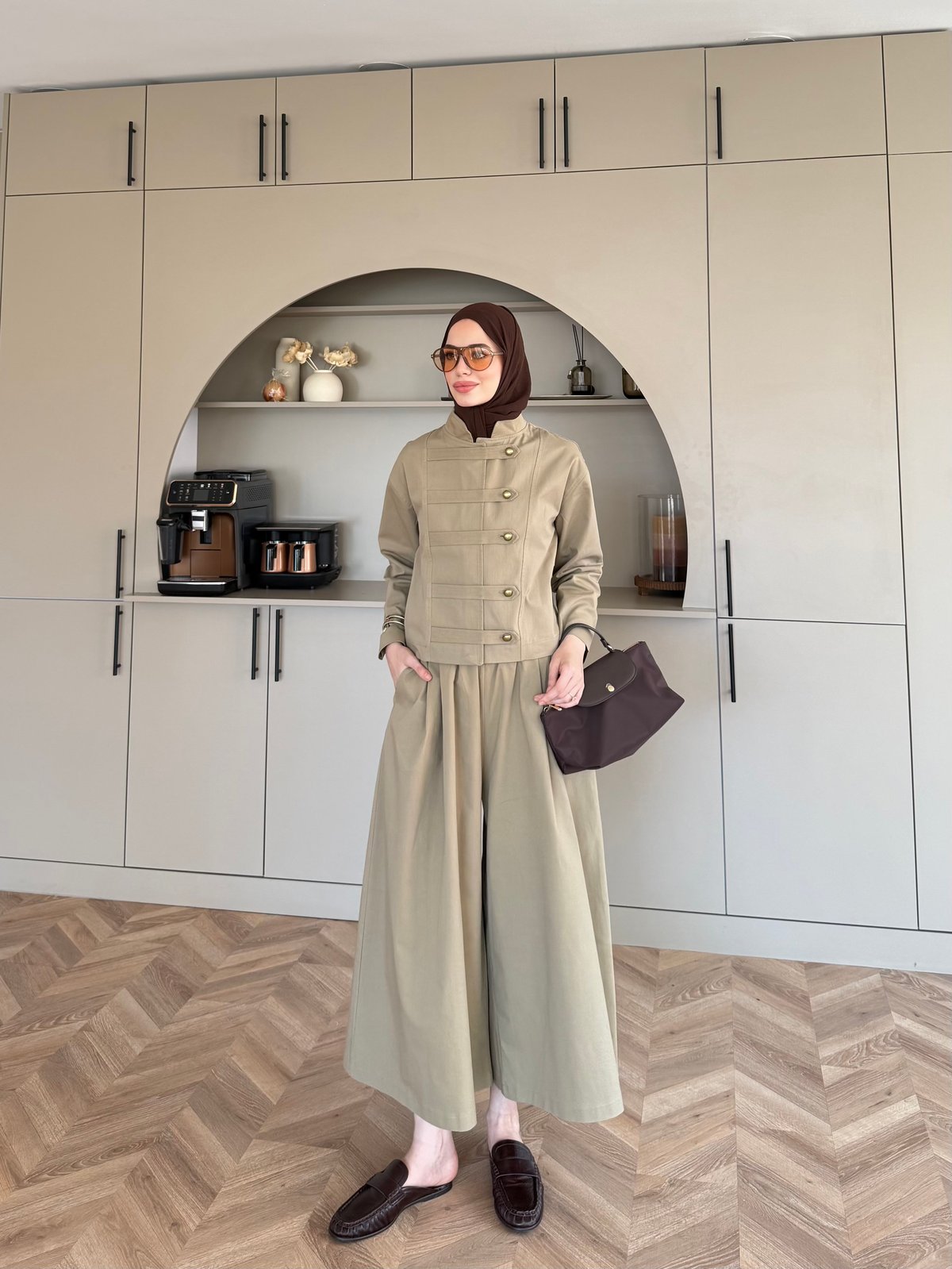 Rebel Napolyon Detaylı Pantolonlu Takım Vizon (0061)