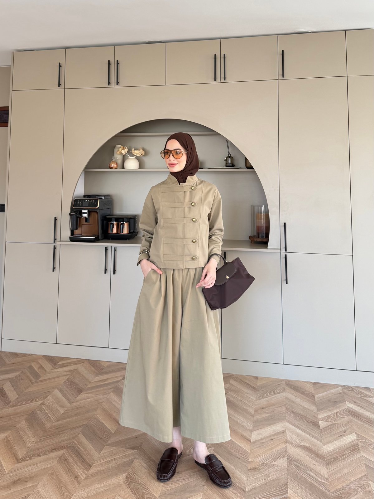 Rebel Napolyon Detaylı Pantolonlu Takım Vizon (0061)