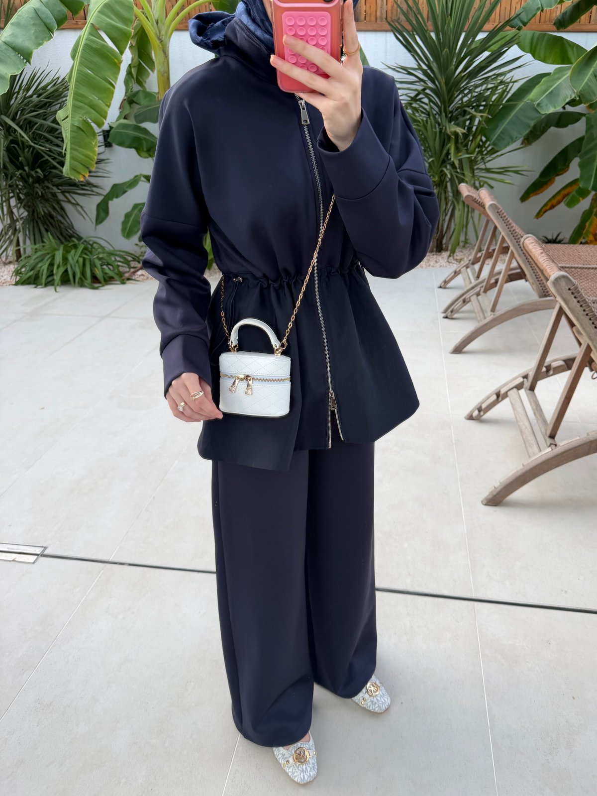 Reilly Büzgülü Pantolonlu Takım Lacivert (4601)