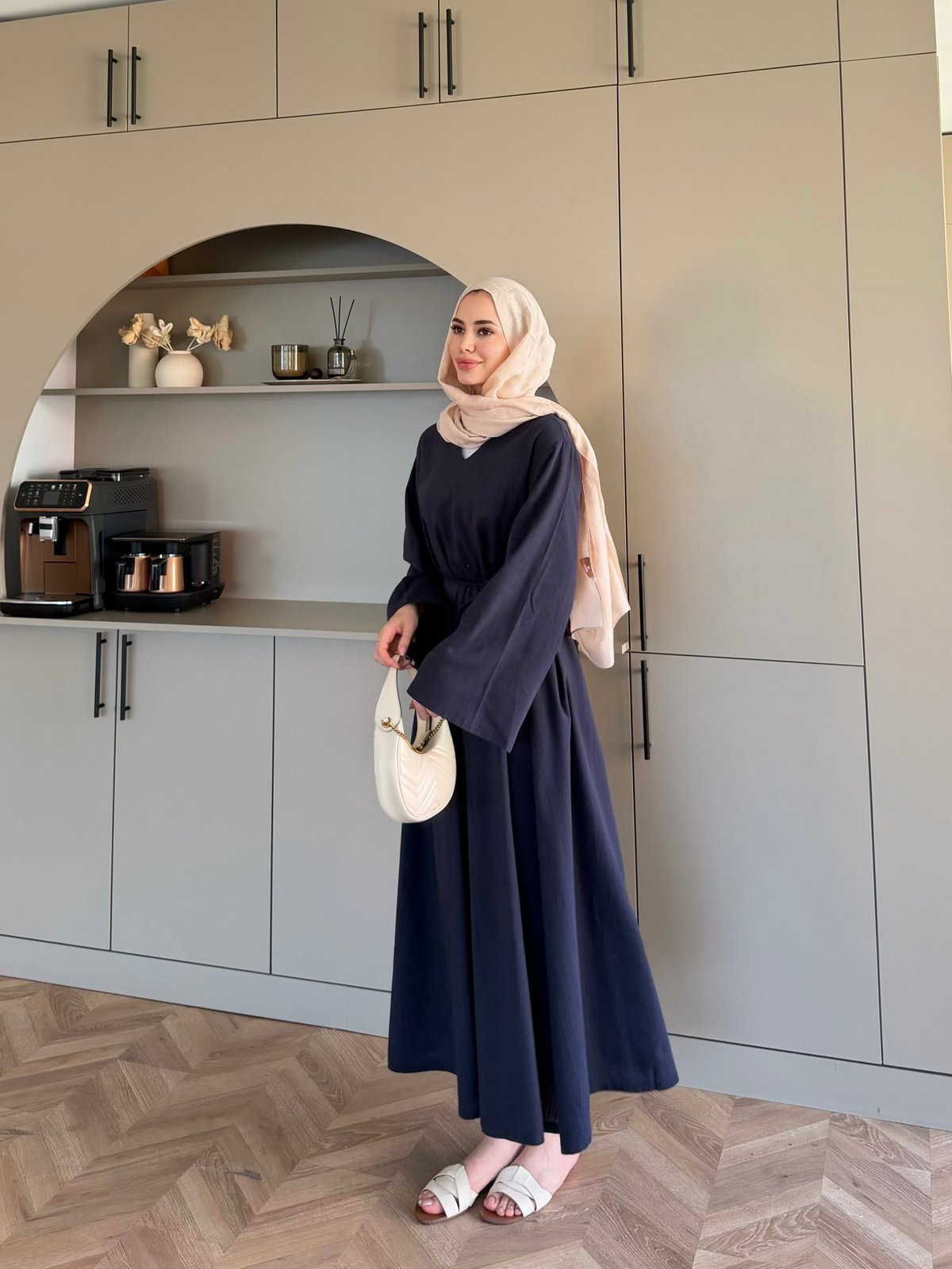 Rima Keten Elbise Lacivert (4527)
