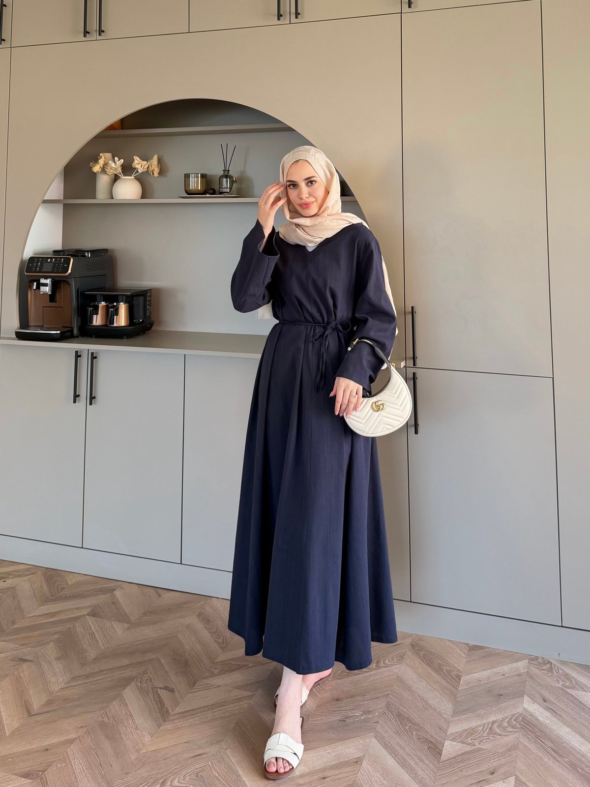 Rima Keten Elbise Lacivert (4527)