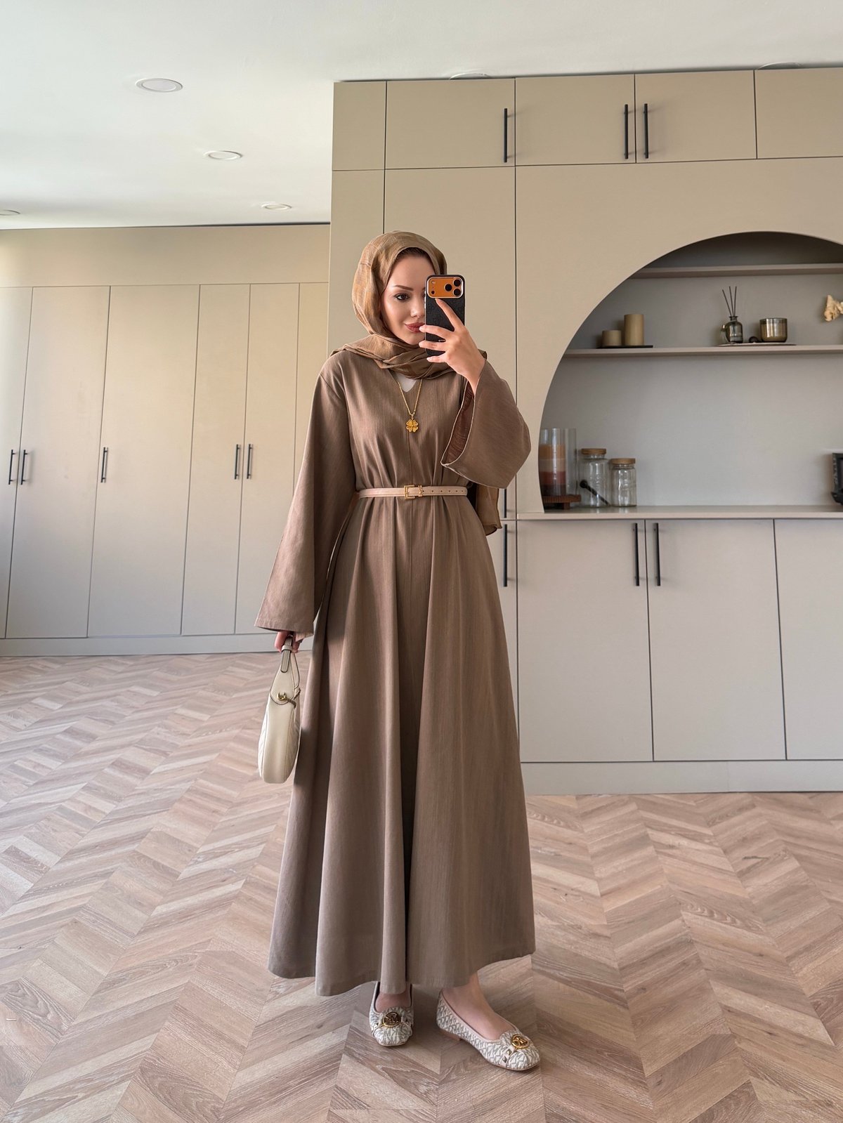 Rima Keten Elbise Vizon (4527)