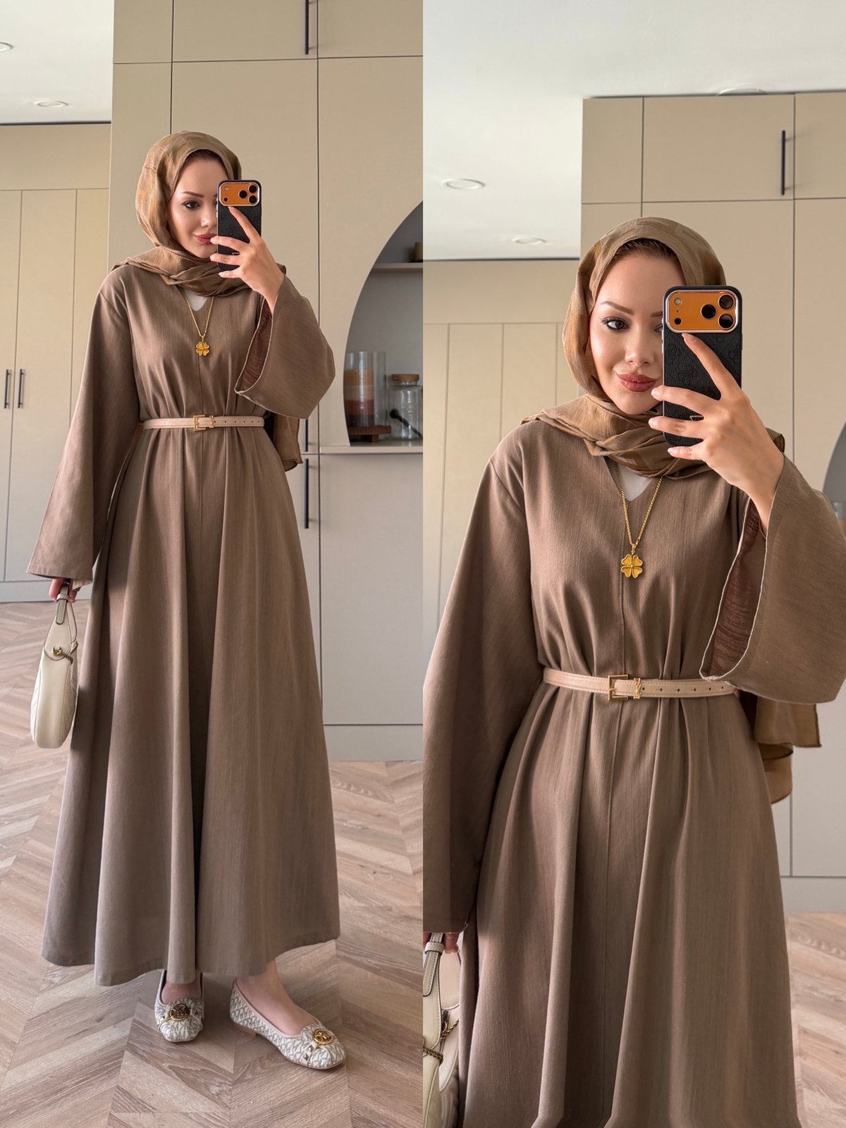 Rima Keten Elbise Vizon (4527)
