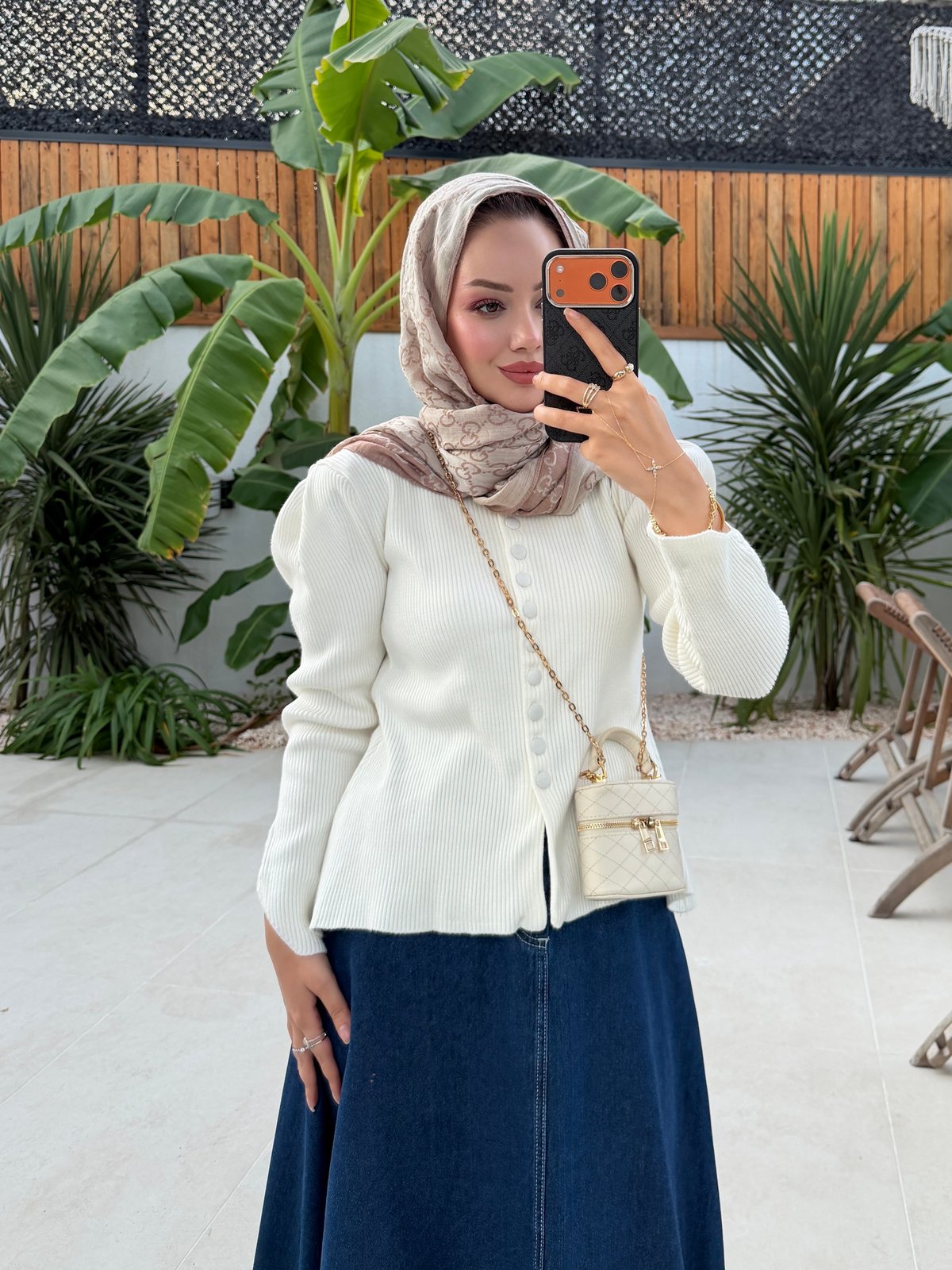 Rona Düğmeli Triko Hırka Ekru (507)