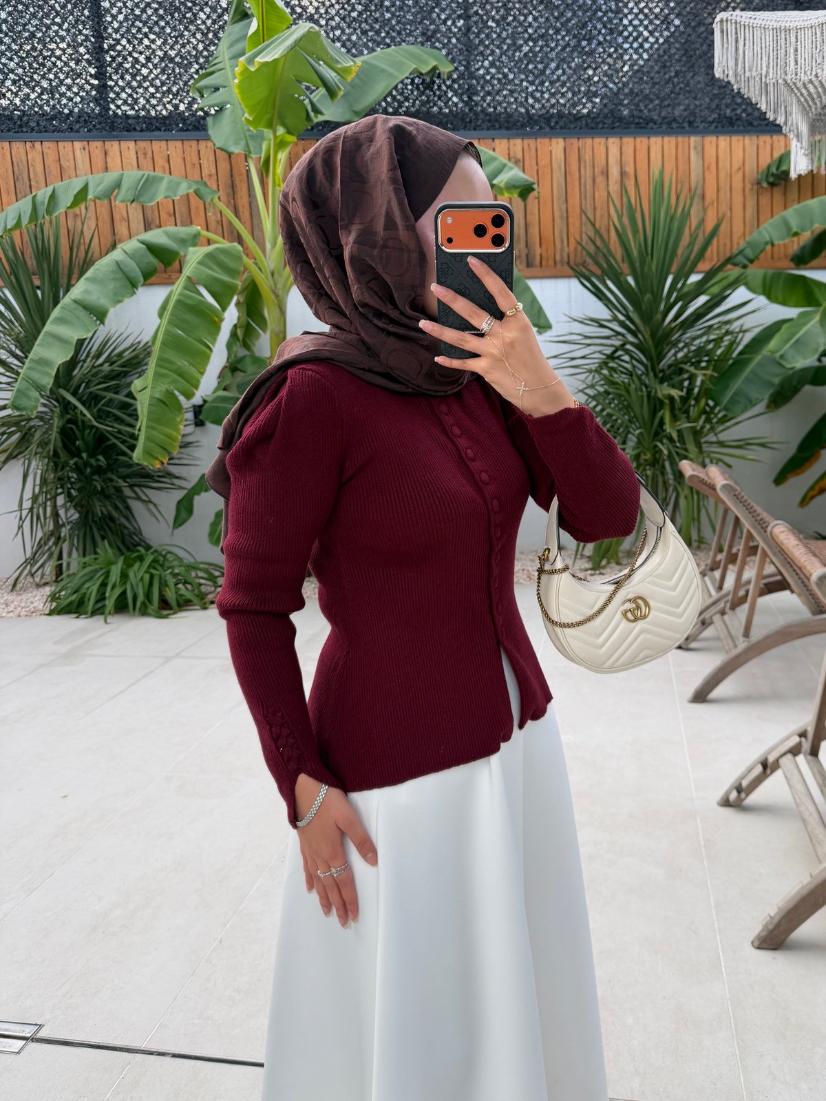 Rona Düğmeli Triko Hırka Mürdüm (507)