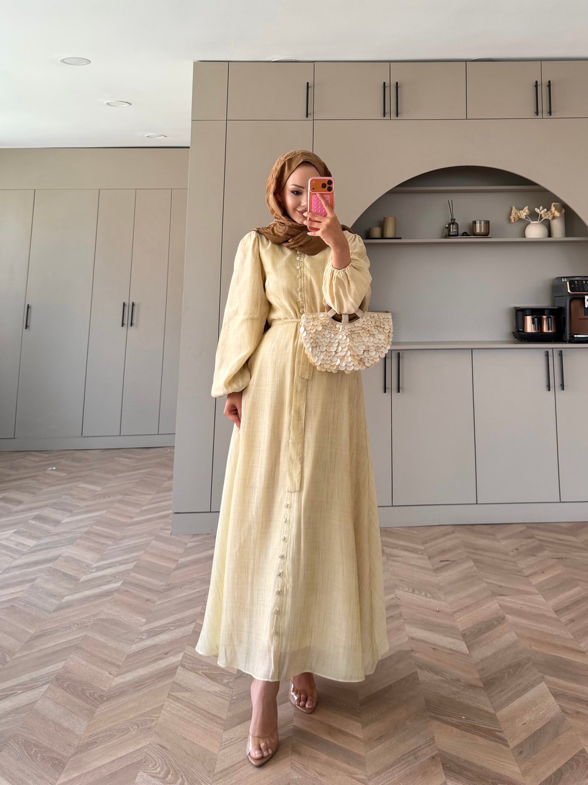 Rosef Düğmeli Elbise Butteryellow (4531)