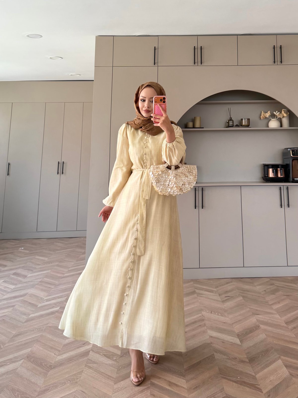 Rosef Düğmeli Elbise Butteryellow (4531)
