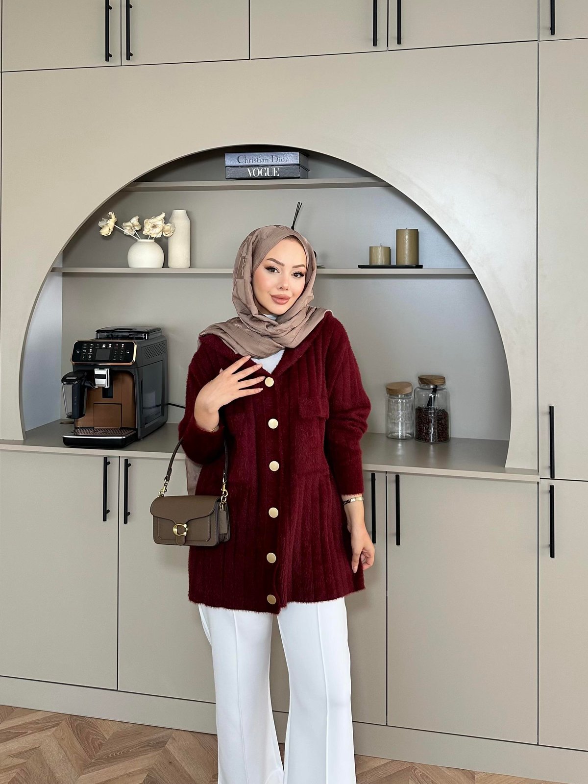 Rove Angora Hırka Bordo