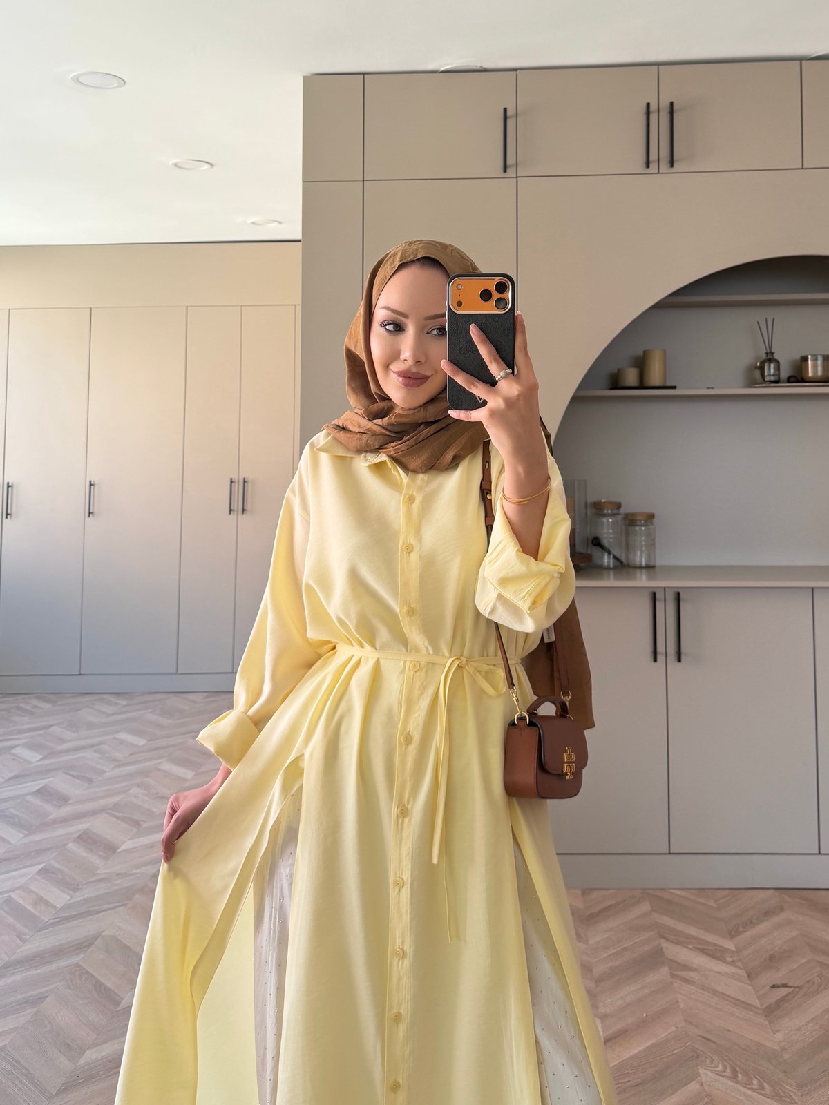 Ruiza Düğmeli Elbise\Tunik ButterYellow (2364)
