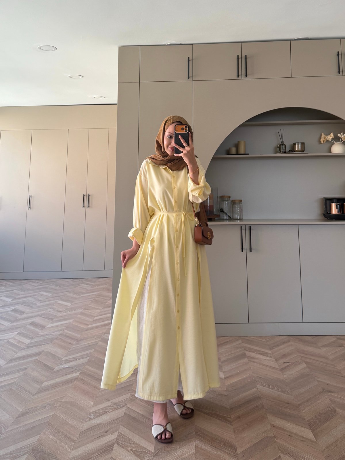 Ruiza Düğmeli Elbise\Tunik ButterYellow (2364)
