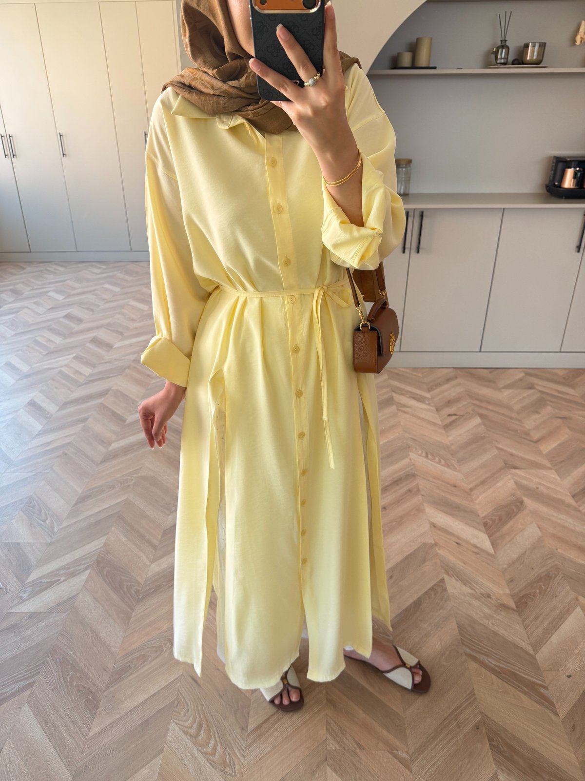 Ruiza Düğmeli Elbise\Tunik ButterYellow (2364)