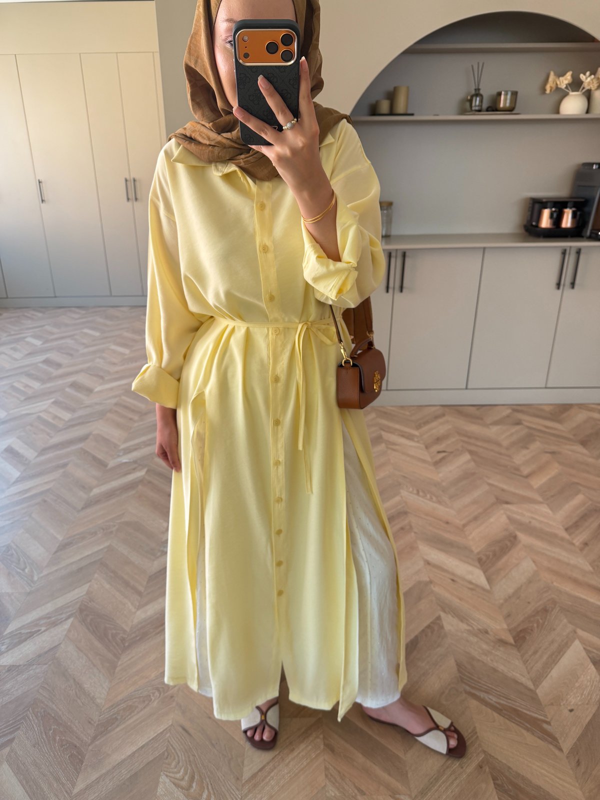 Ruiza Düğmeli Elbise\Tunik ButterYellow (2364)