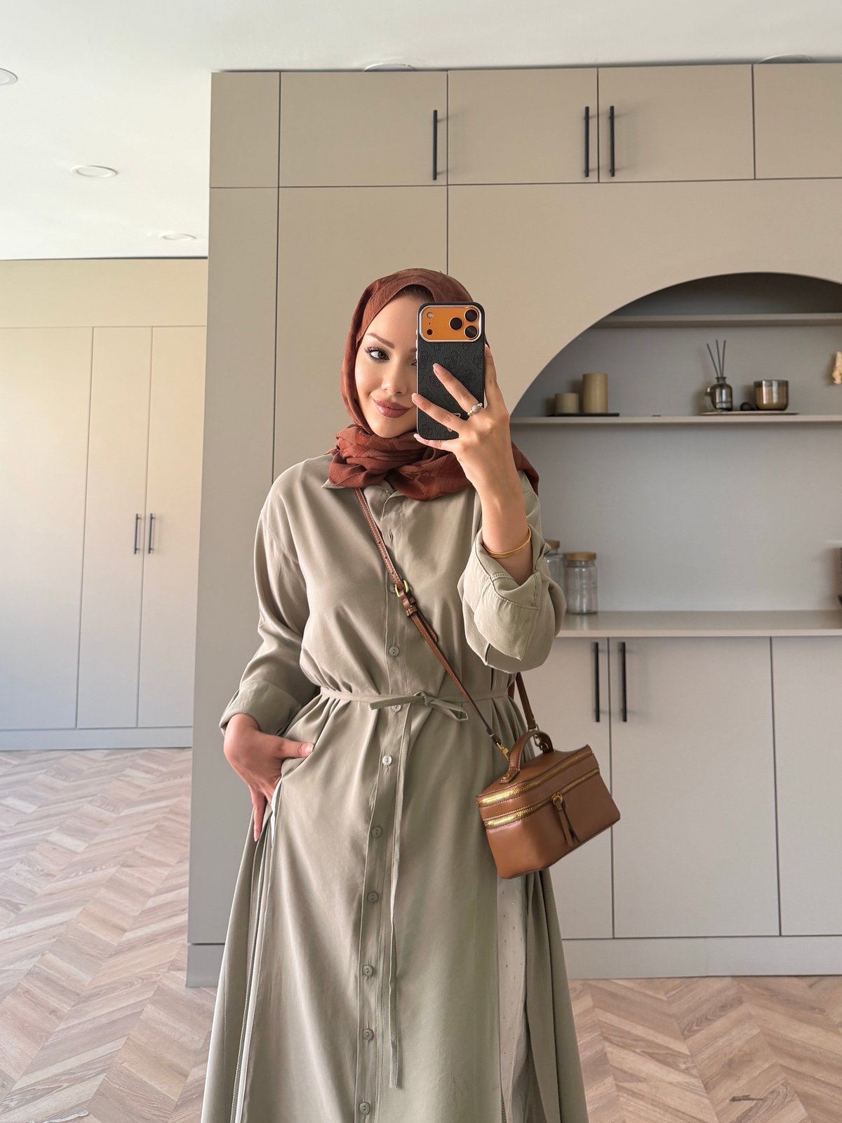 Ruiza Düğmeli Elbise\Tunik Haki (2364)