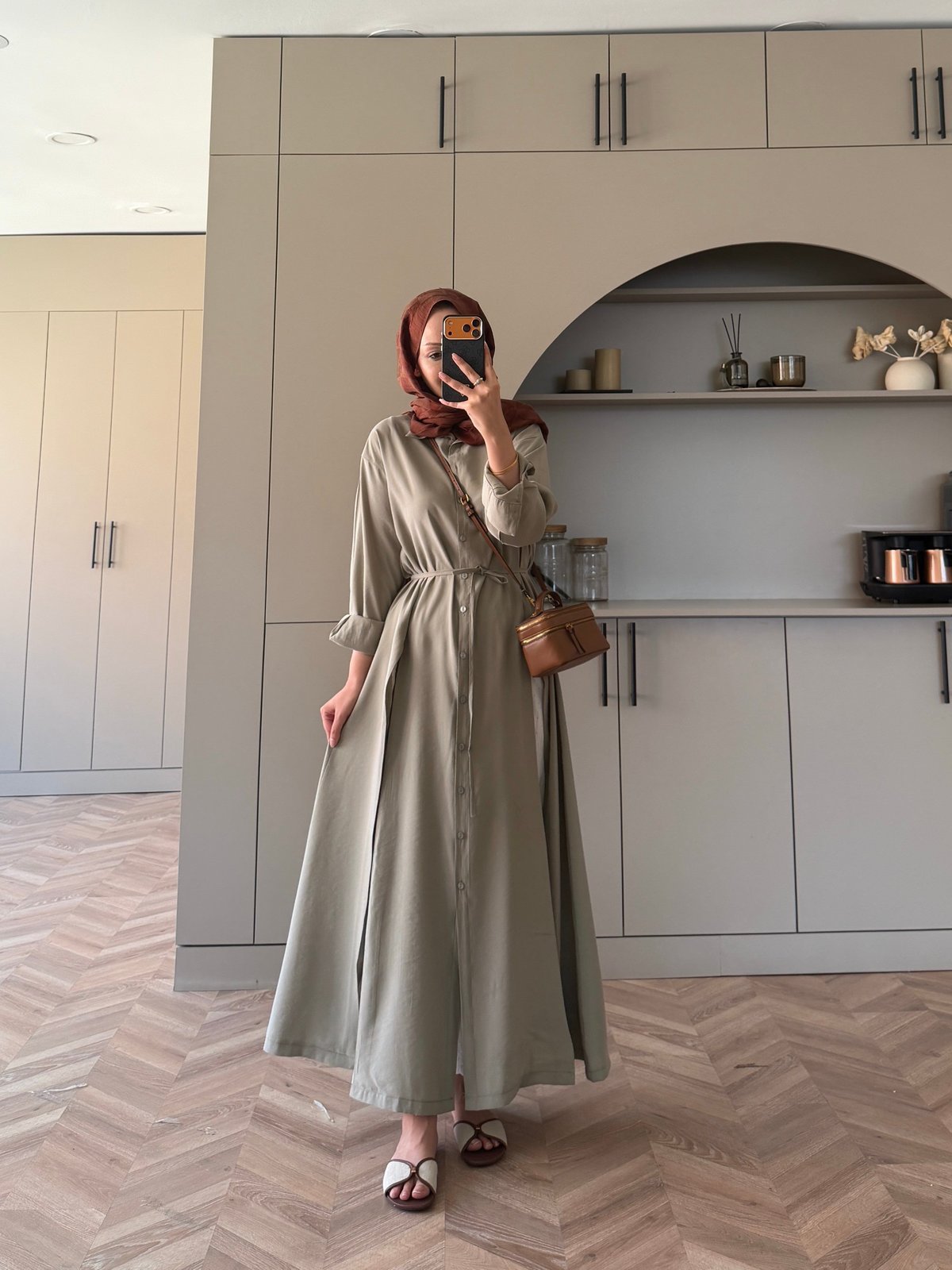 Ruiza Düğmeli Elbise\Tunik Haki (2364)