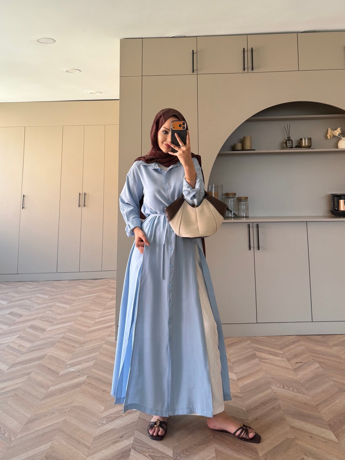 Ruiza Düğmeli Elbise\Tunik Mavi (2364)
