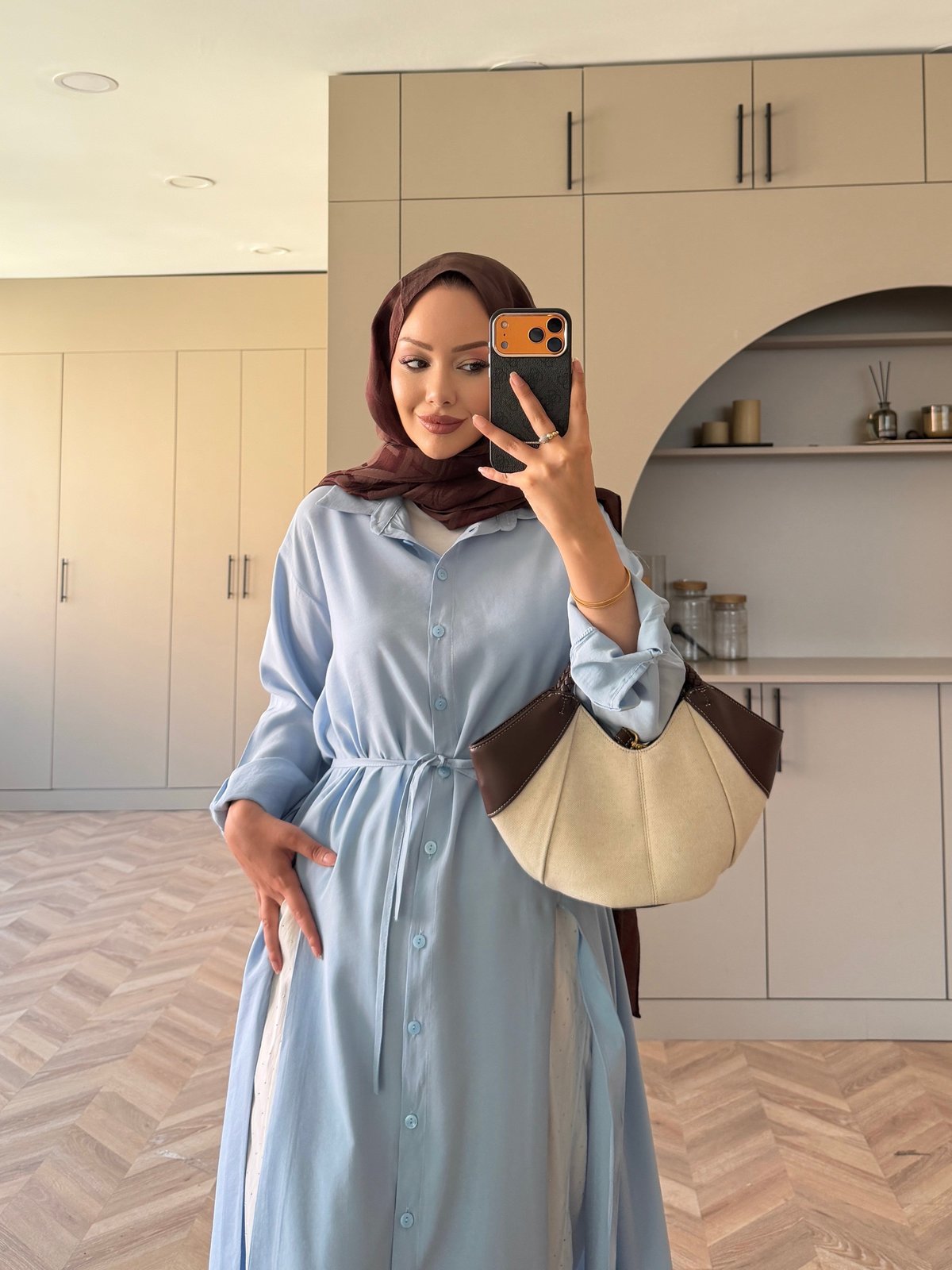 Ruiza Düğmeli Elbise\Tunik Mavi (2364)