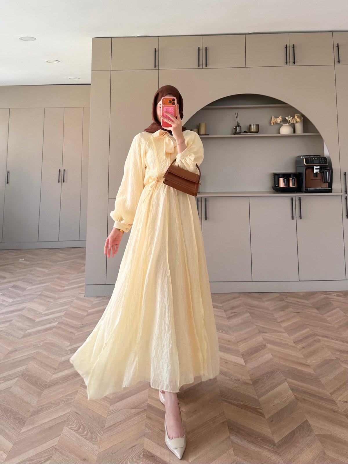 Safir Bağlama Detaylı Elbise Butteryellow (4472)