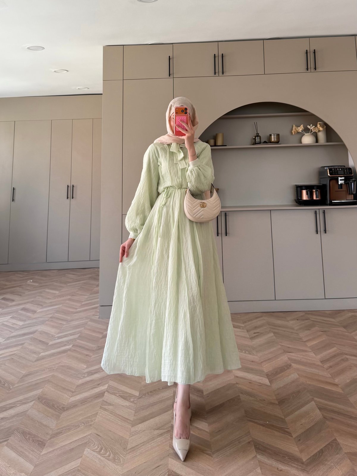 Narin Şal Detaylı Elbise Pembe (4462)