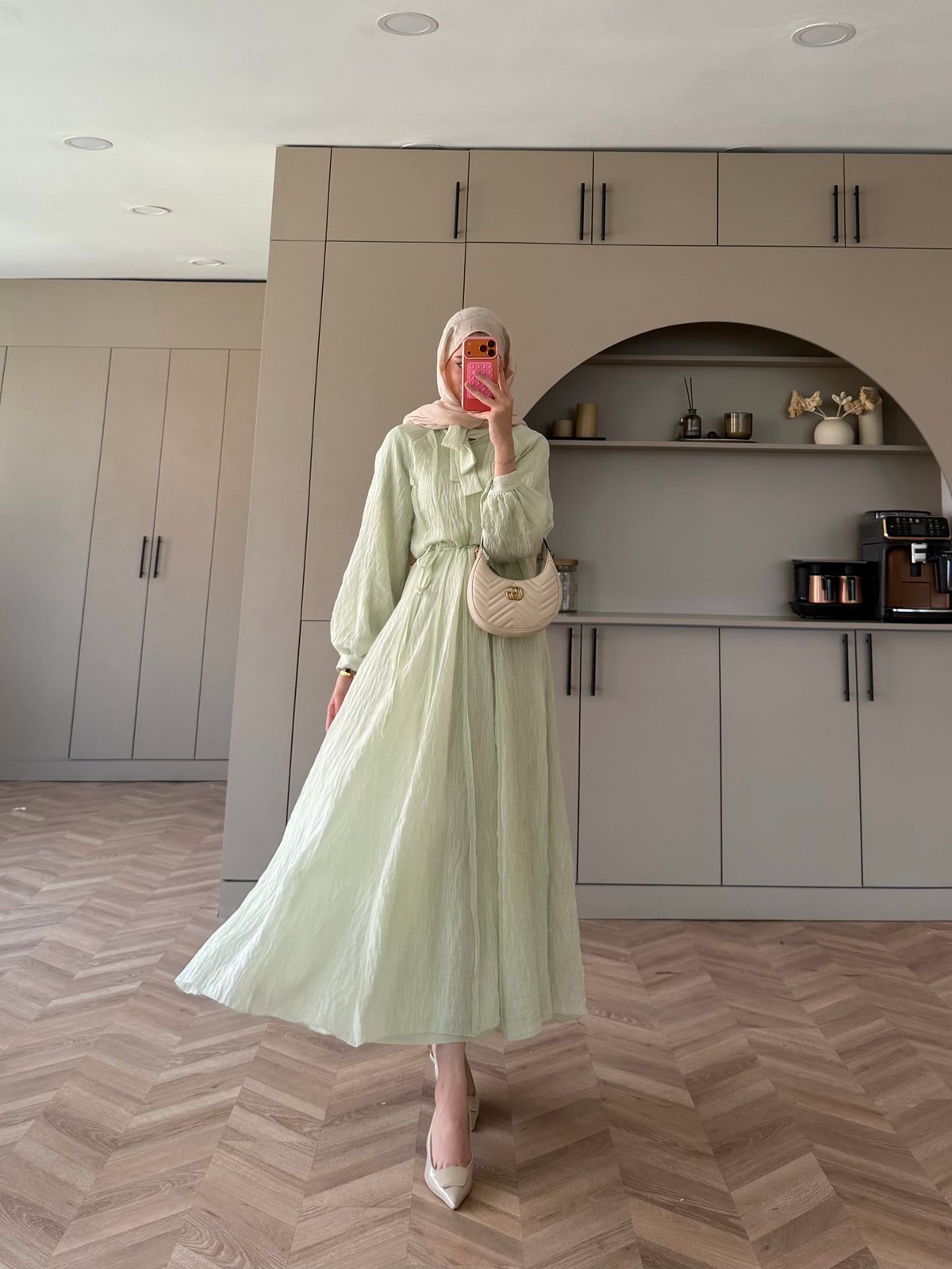 Narin Şal Detaylı Elbise Pembe (4462)
