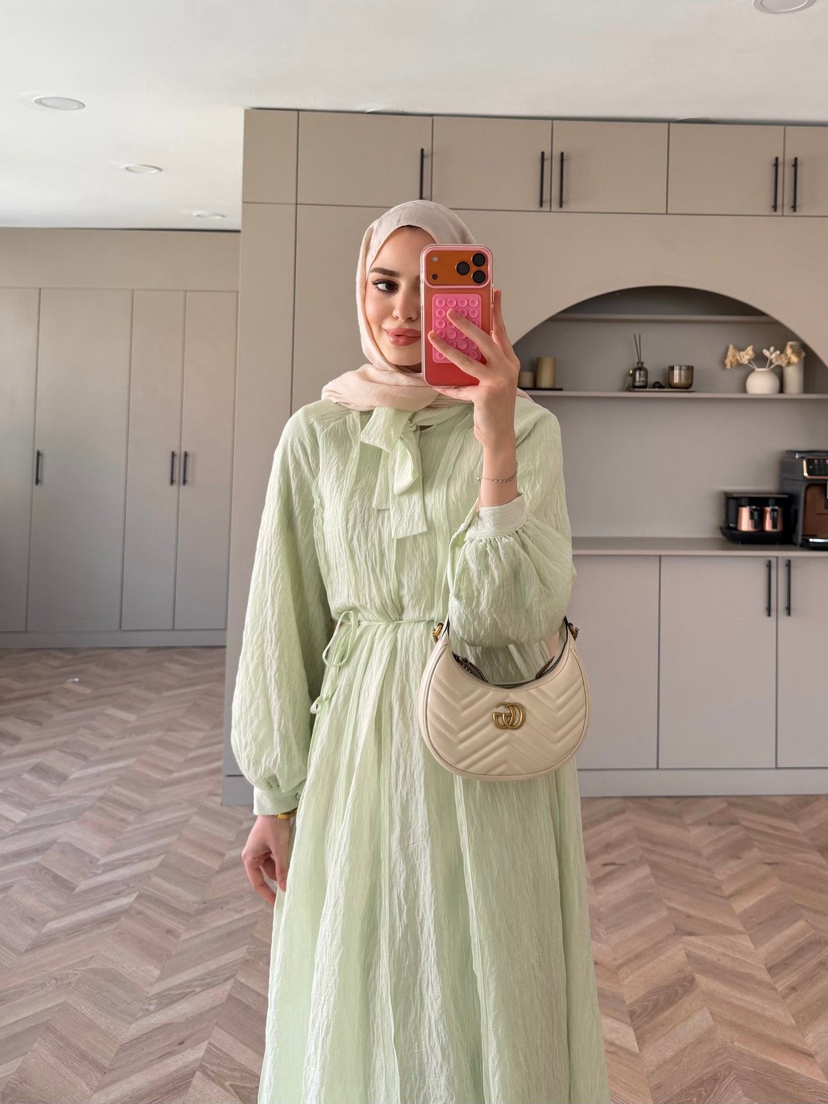 Narin Şal Detaylı Elbise Pembe (4462)