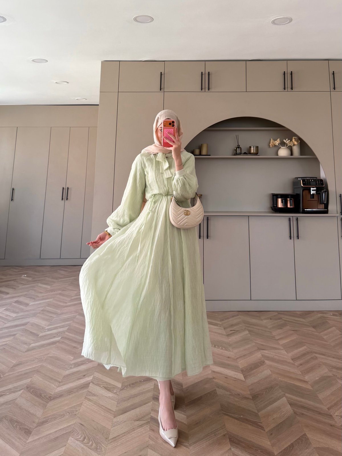 Narin Şal Detaylı Elbise Pembe (4462)