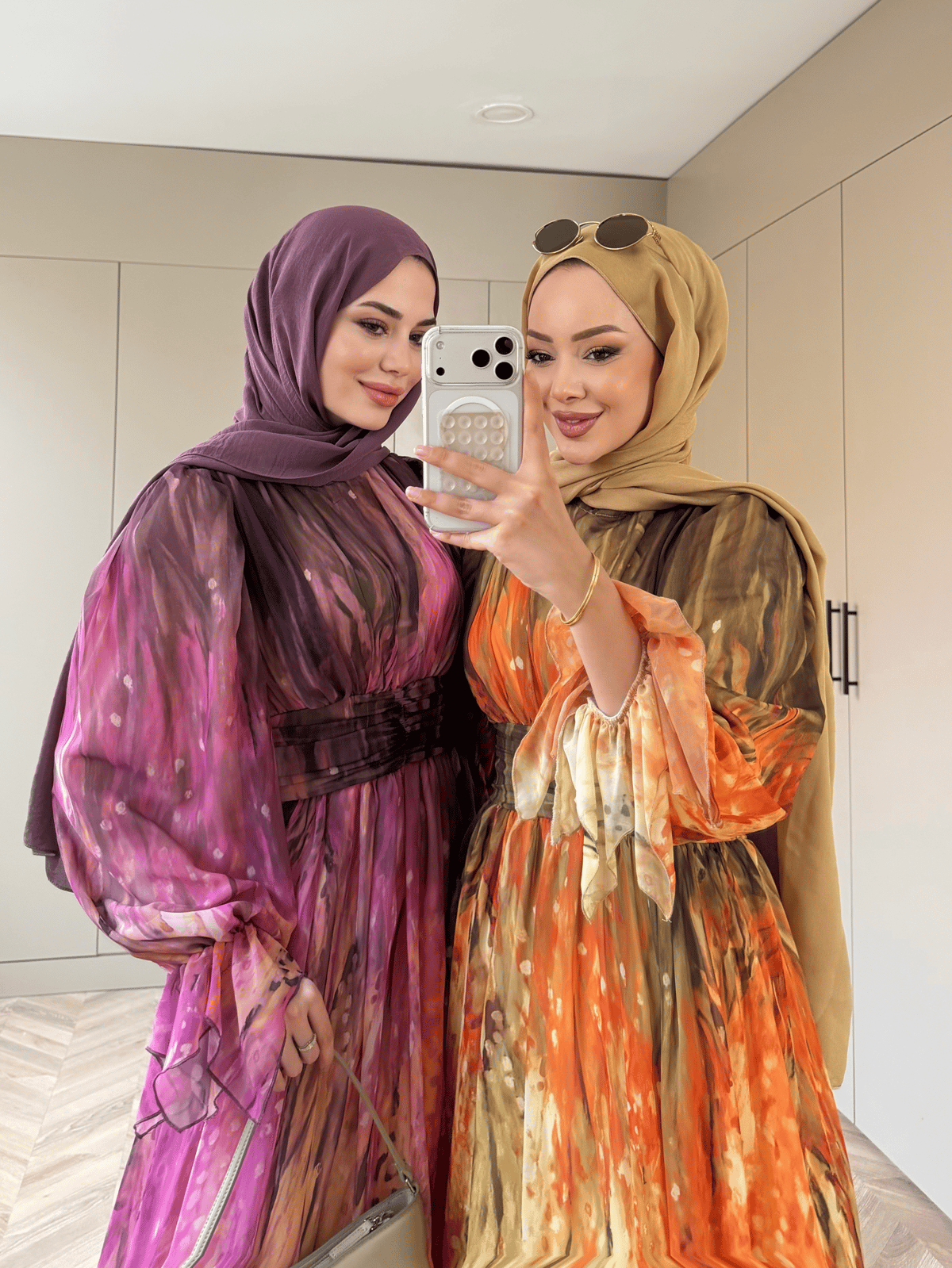 Salina Şifon Elbise Oranj (5742)