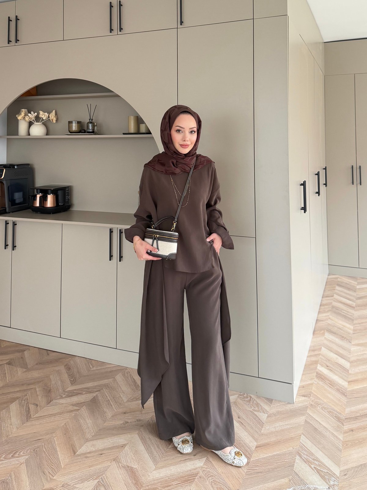 Sane Pantolonlu Takım Kahve (2362)