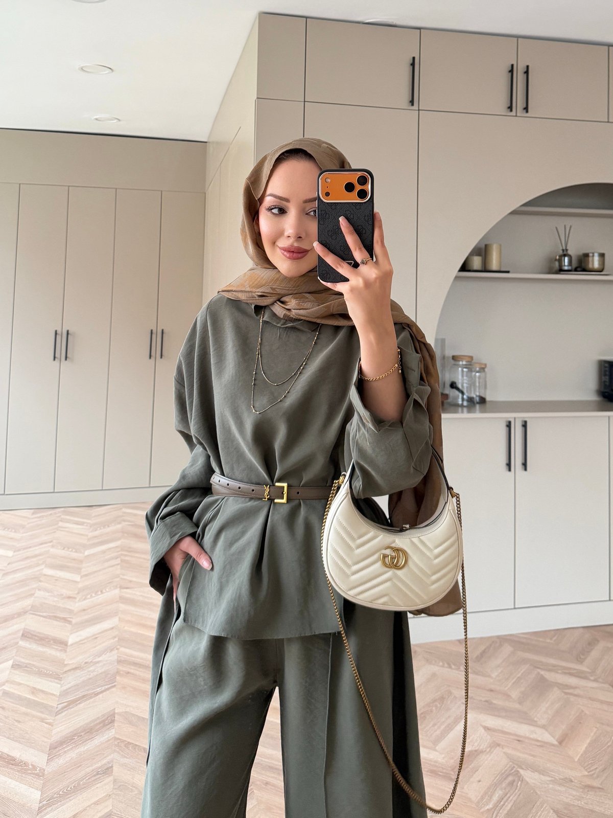 Sane Pantolonlu Takım Yağ Yeşili (2362)