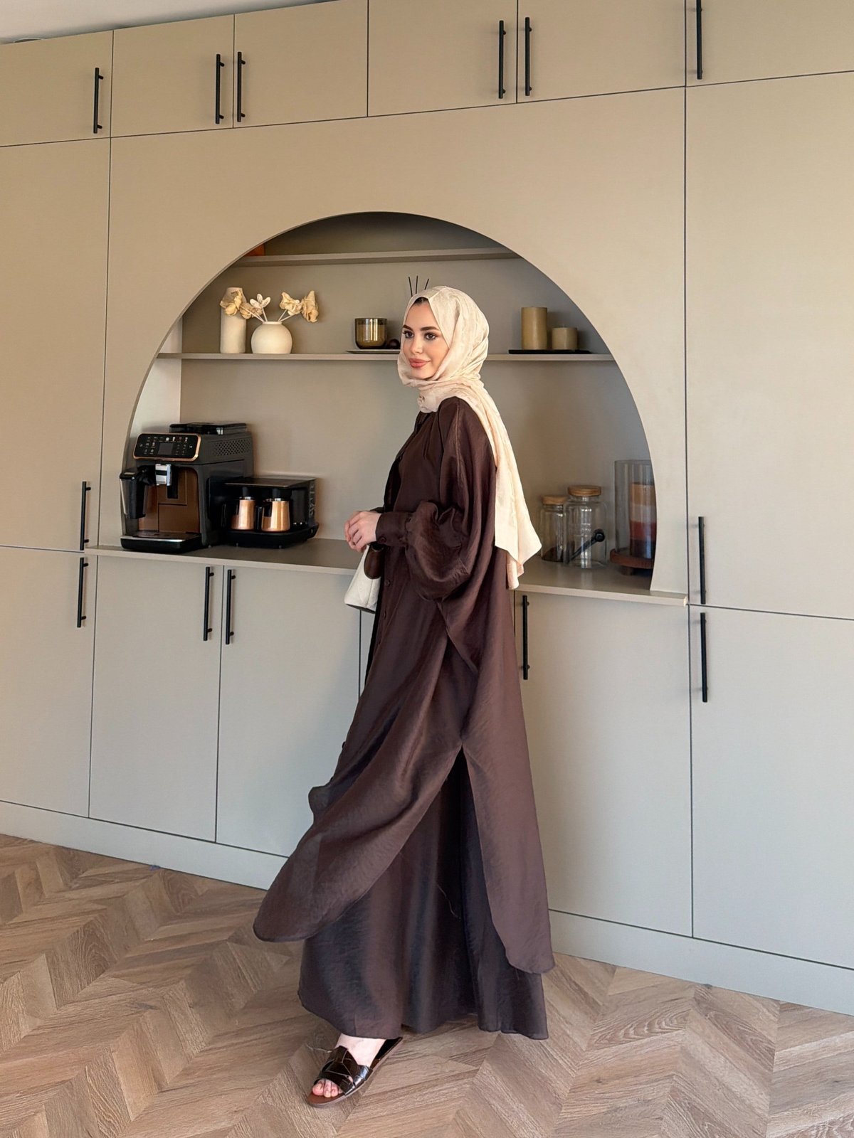 Sarnıç Yarasa Kol Pantolonlu Takım Kahve (2417)