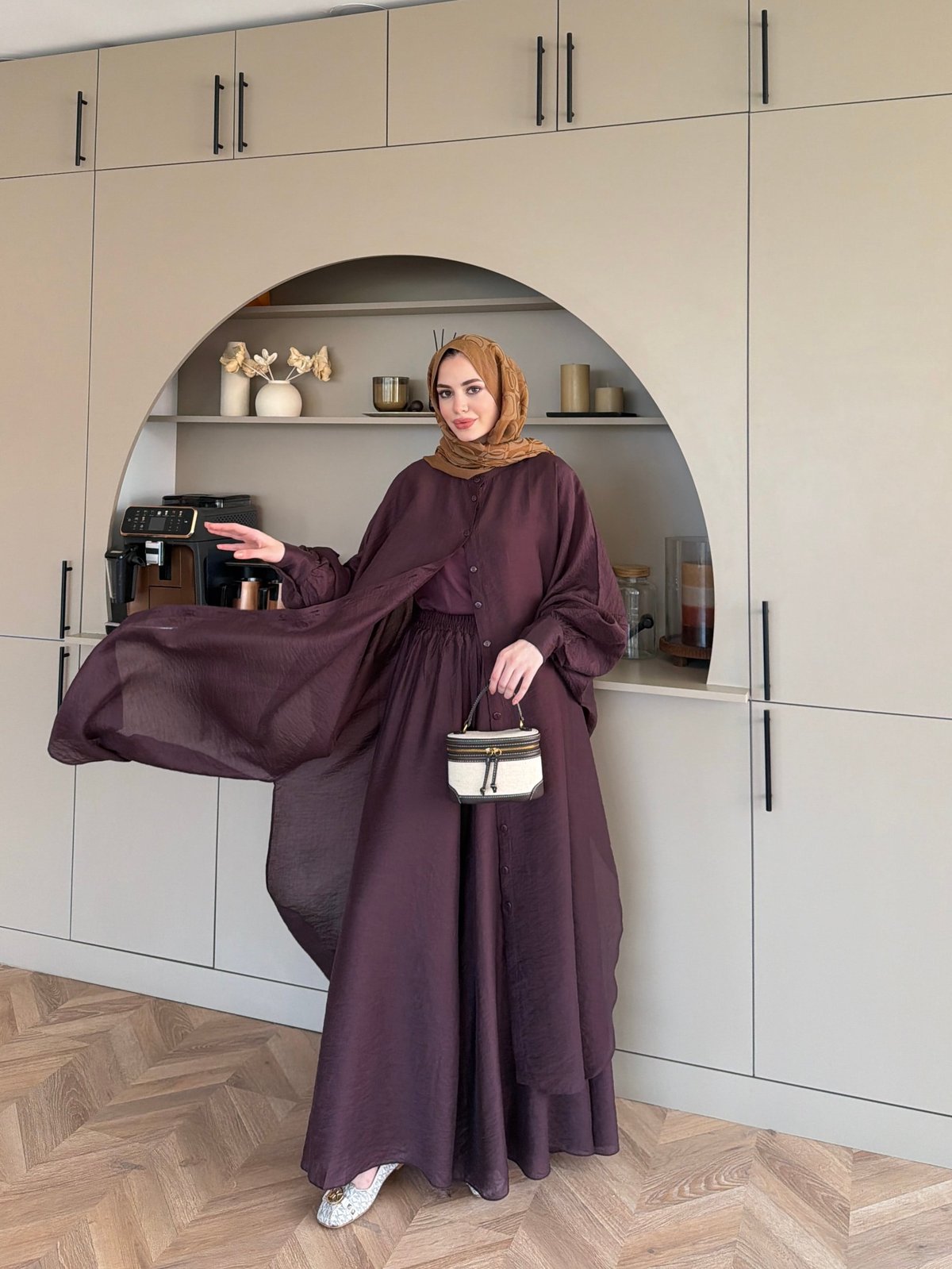 Sarnıç Yarasa Kol Pantolonlu Takım Mürdüm (2417)