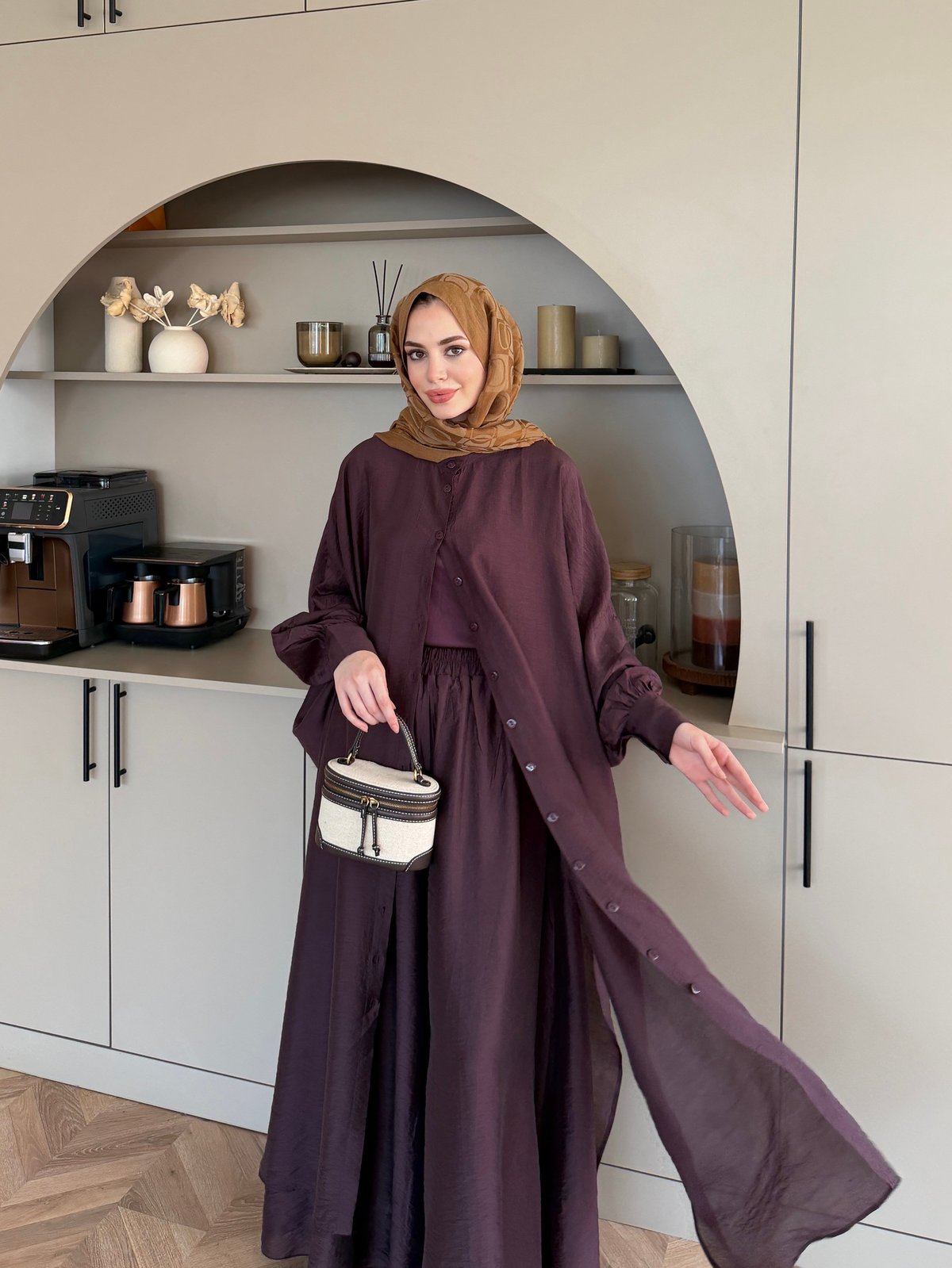 Sarnıç Yarasa Kol Pantolonlu Takım Mürdüm (2417)