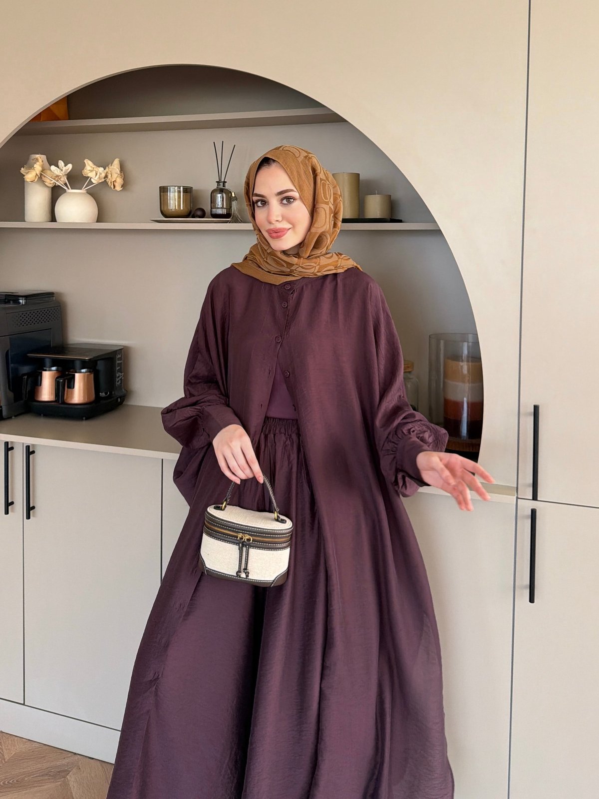 Sarnıç Yarasa Kol Pantolonlu Takım Mürdüm (2417)