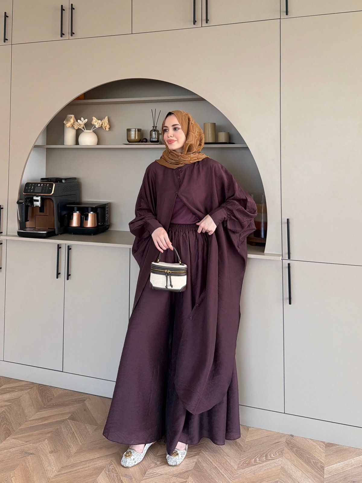 Sarnıç Yarasa Kol Pantolonlu Takım Mürdüm (2417)