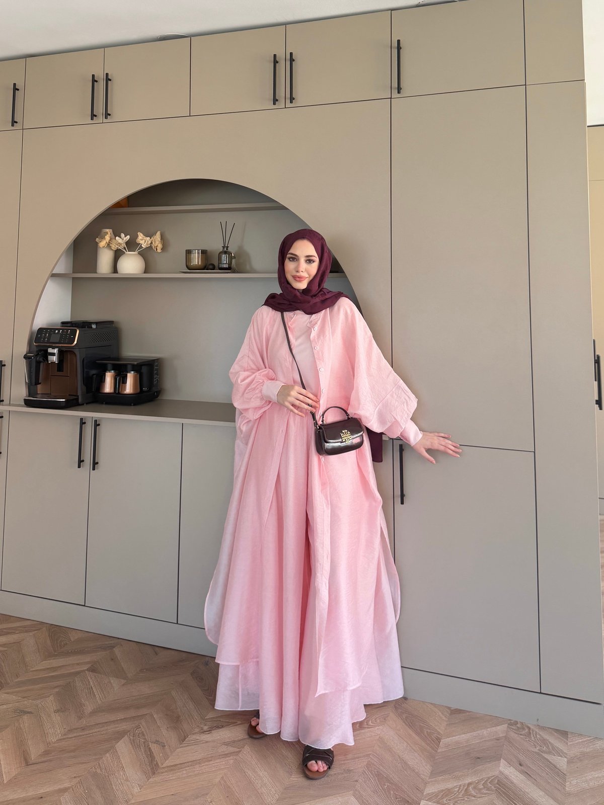 Sarnıç Yarasa Kol Pantolonlu Takım Pembe (2417)