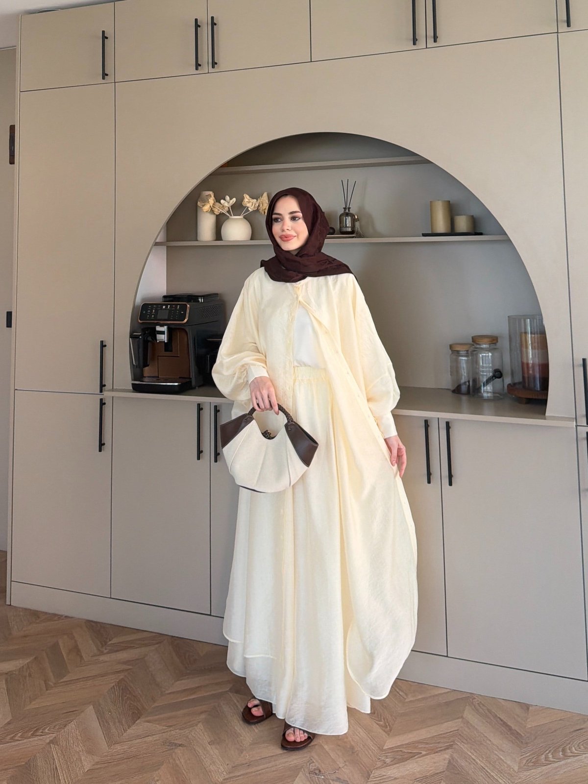 Sarnıç Yarasa Kol Pantolonlu Takım Sarı (2417)