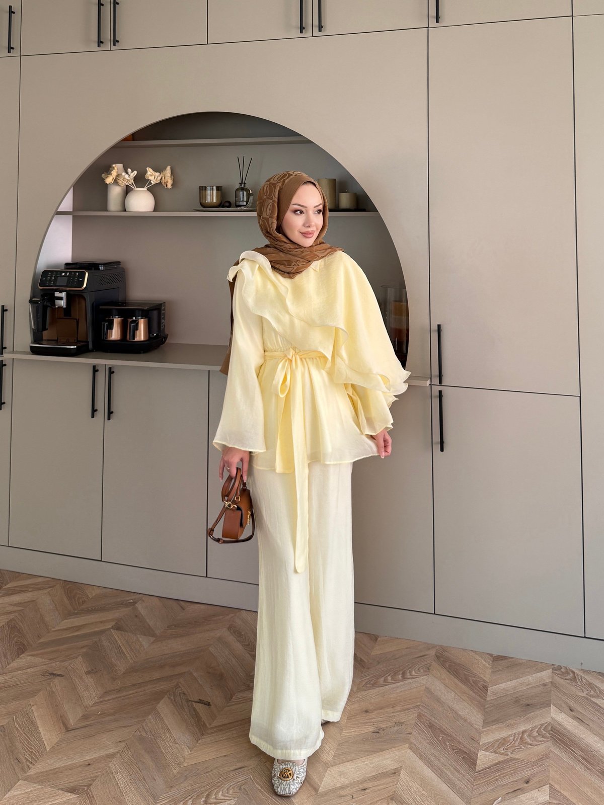 Shirley Fırfırlı Pantolonlu Takım Butteryellow (8615)