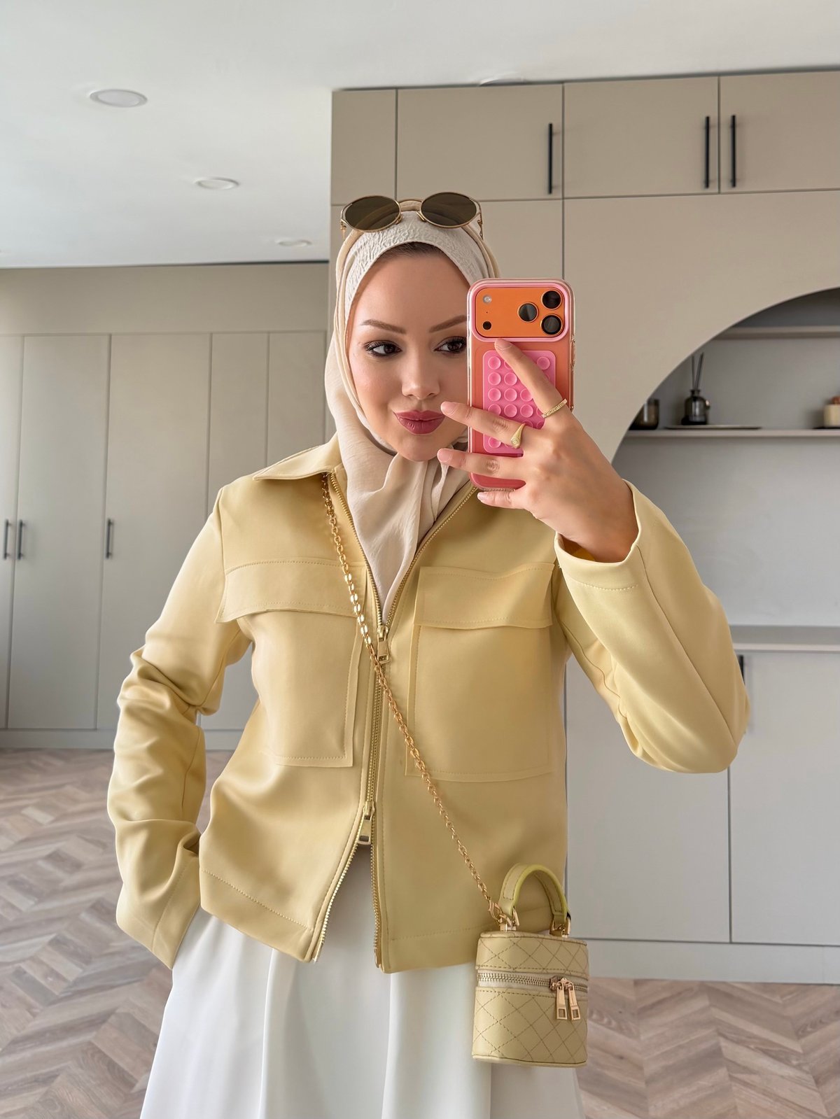 Simya Çift Fermuarlı Scuba Ceket Butteryellow (16000)